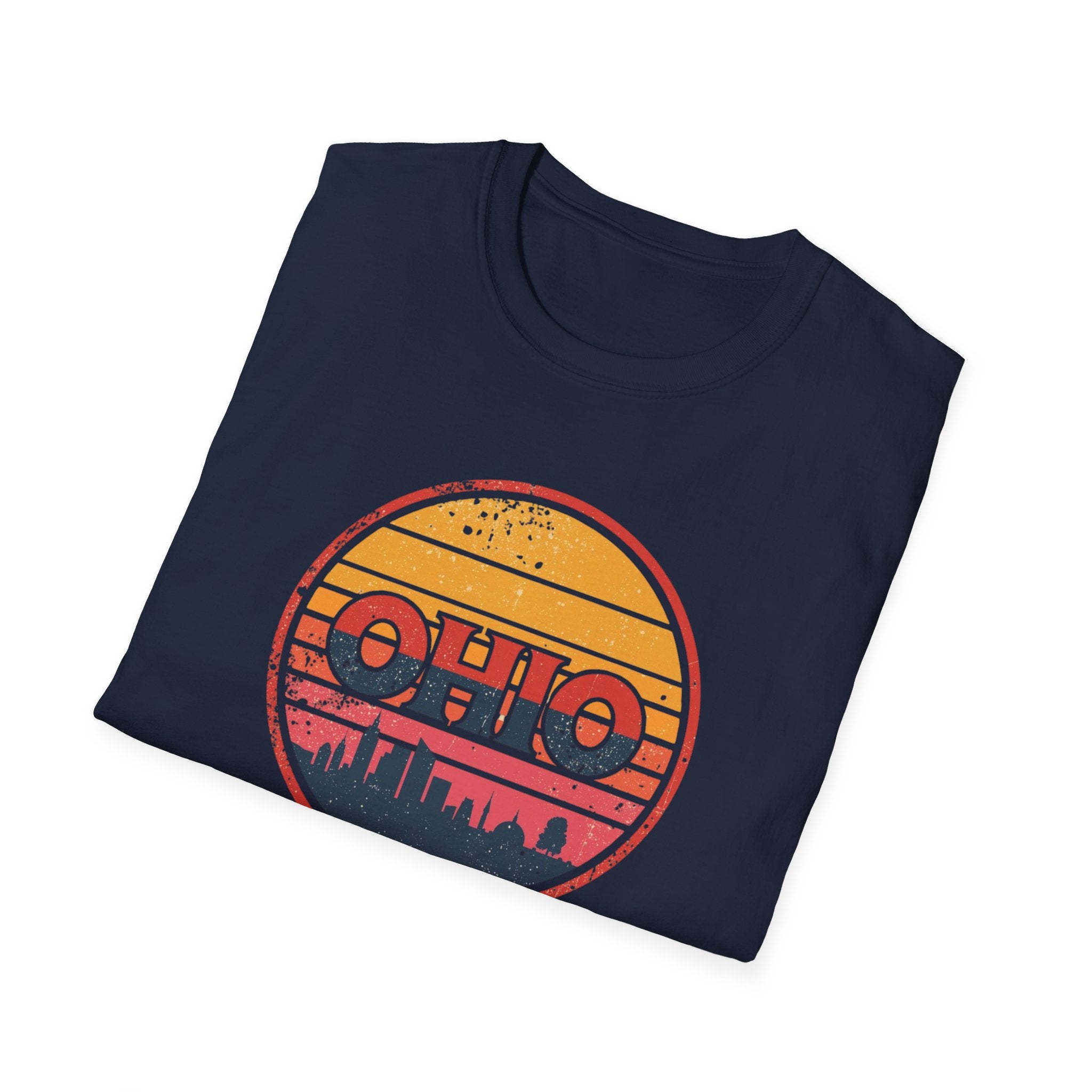 Ohio Retro Sunset T-Shirt — Vintage State Skyline Tee
