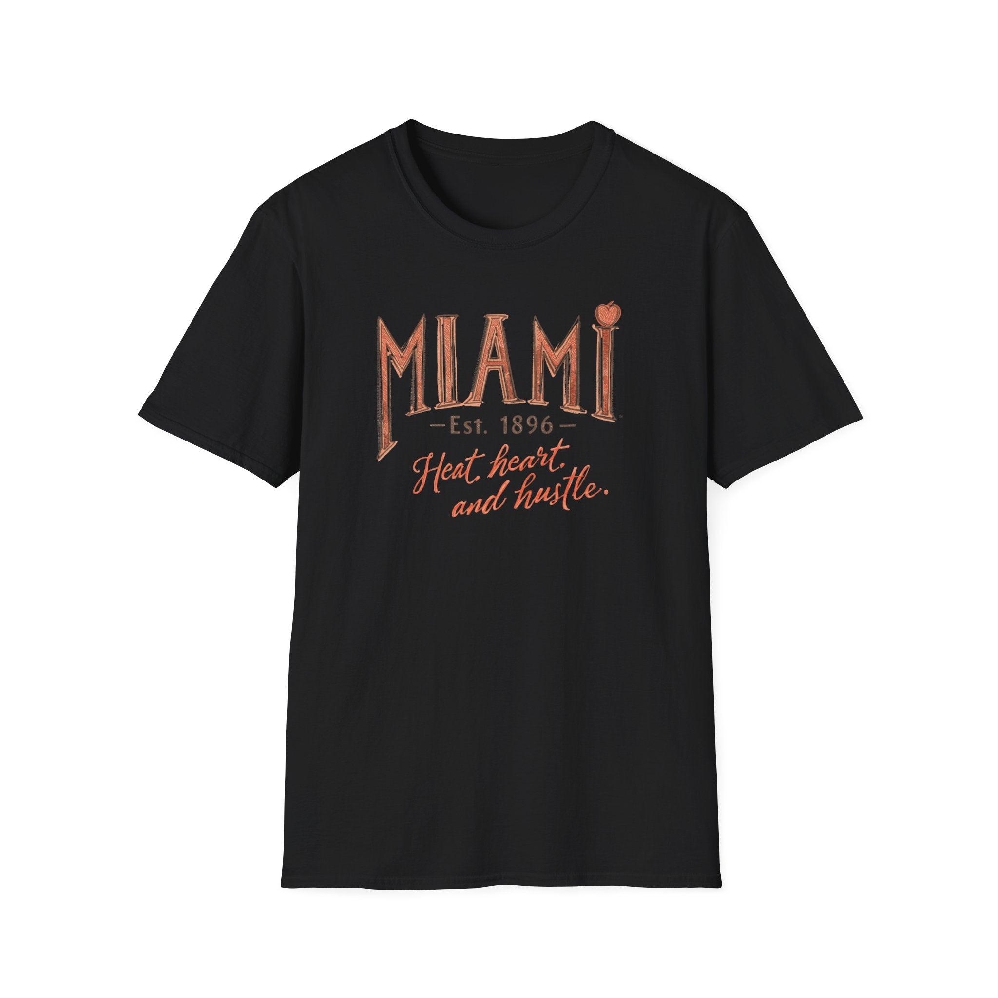 Miami T-Shirt - "Heat, Heart and Hustle" Retro Coastal Graphic Tee