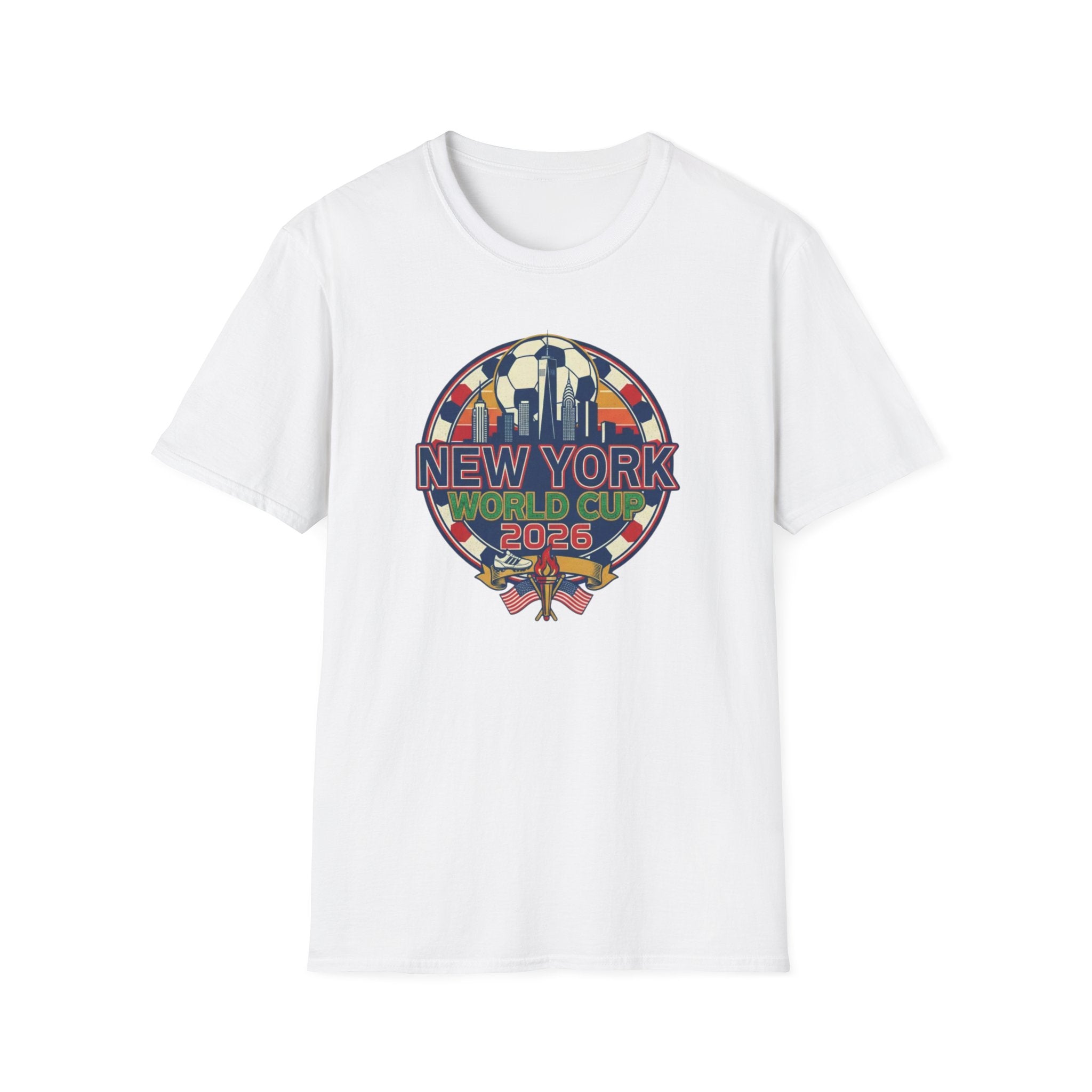 New York World Cup 2026 T-Shirt — Retro City Skyline Soccer Tee