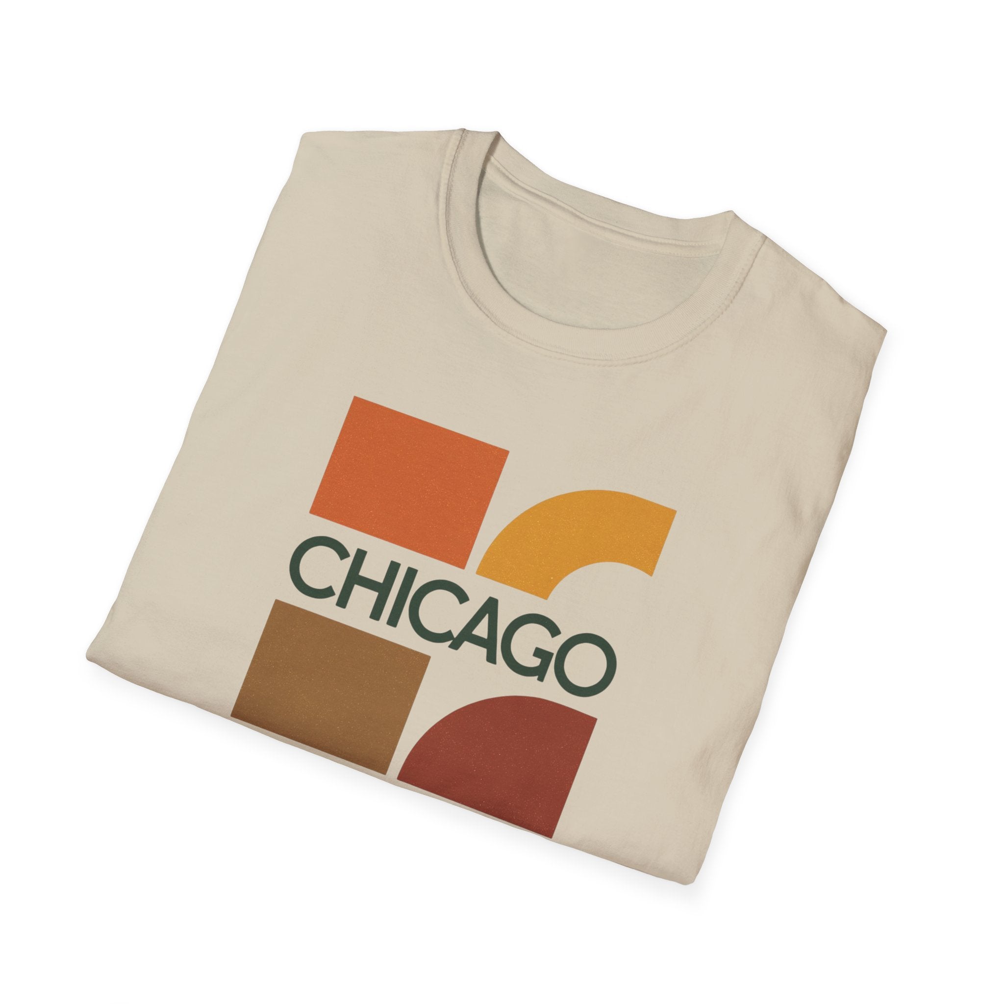 Retro Chicago Square Logo T-Shirt | Mid-Century City Design