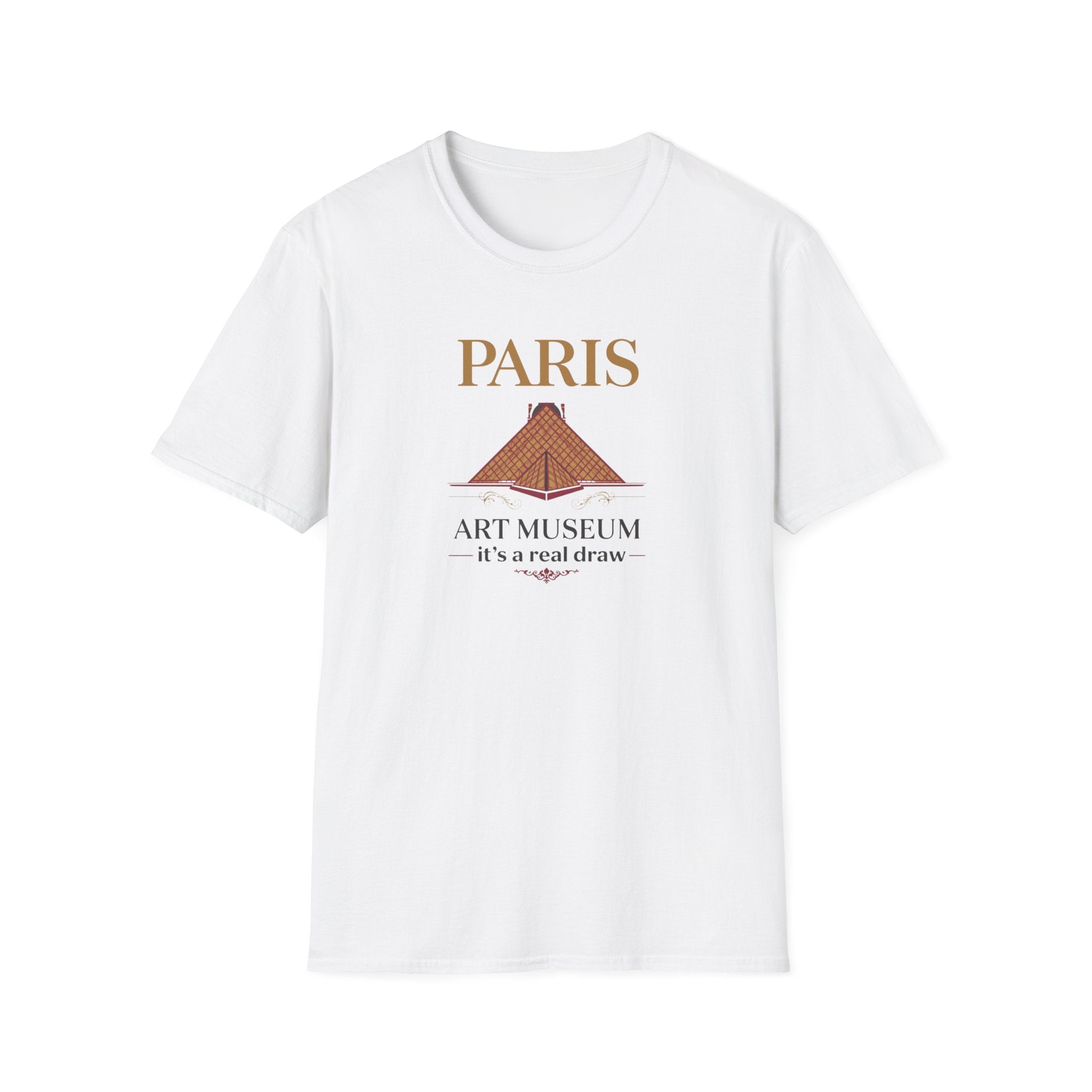 Paris Art Museum T-Shirt – 'It's a Real Draw' Louvre Pyramid Graphic Tee