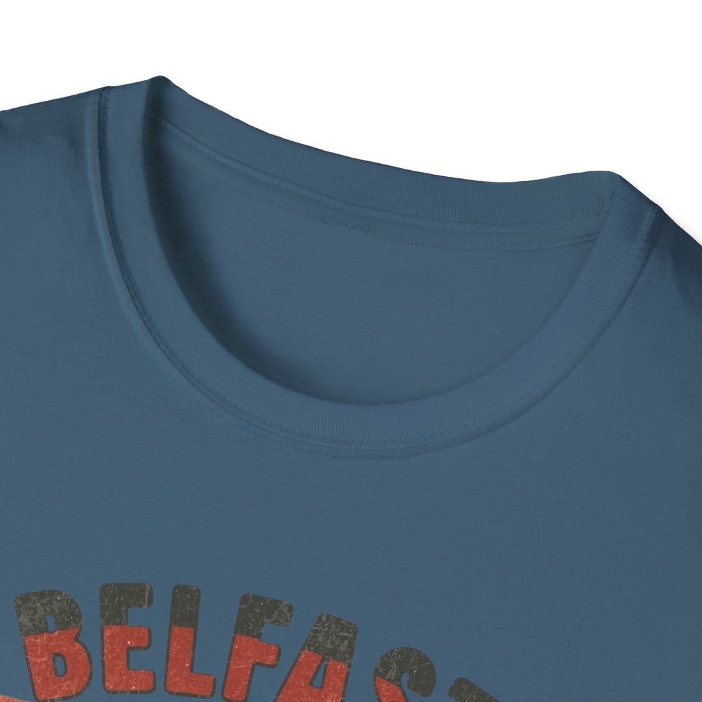 Belfast 'Completely Banjaxed' Retro Stripe T-Shirt — Vintage Irish Humor Tee