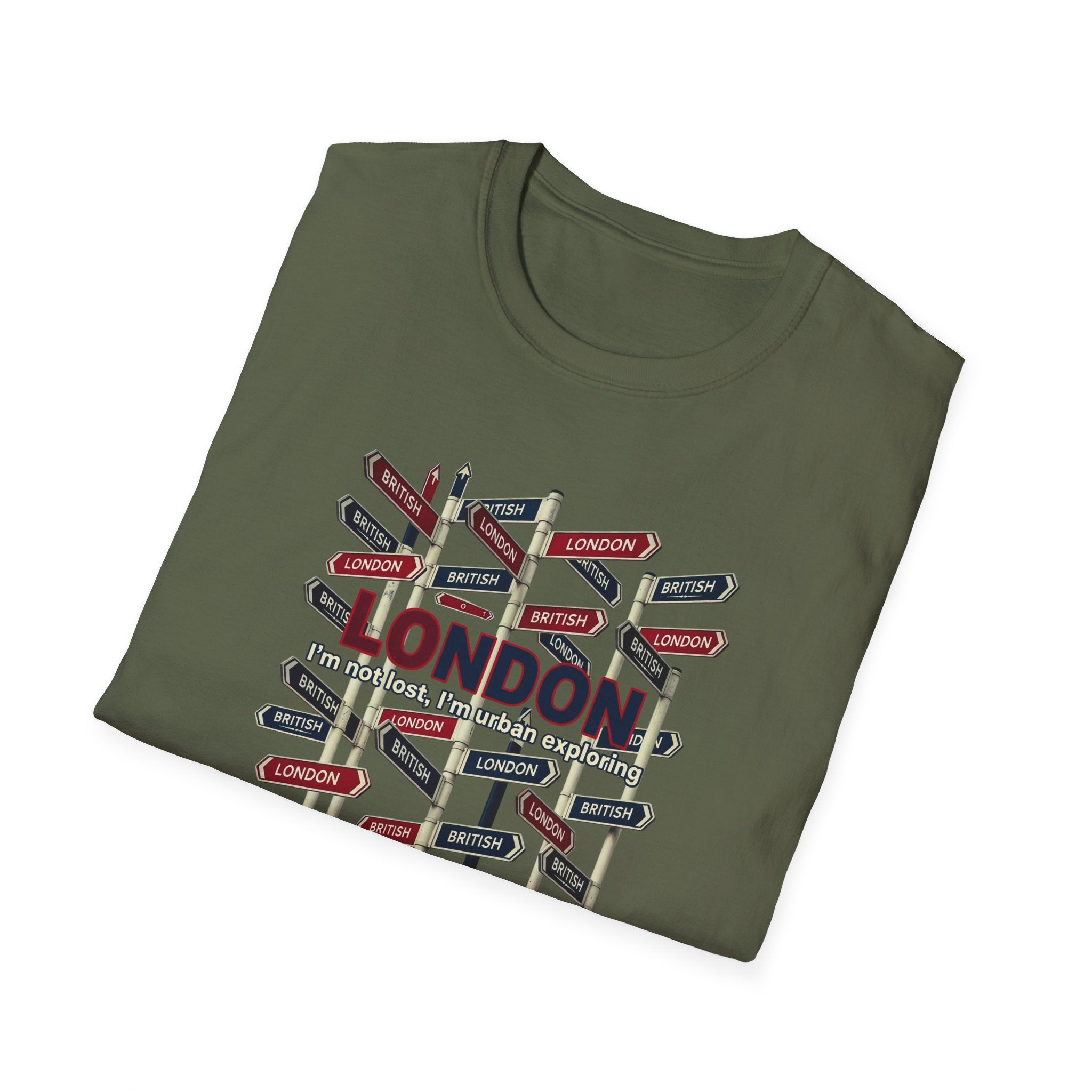 London Street Signs T-Shirt — Vintage Union Jack Directional Graphic