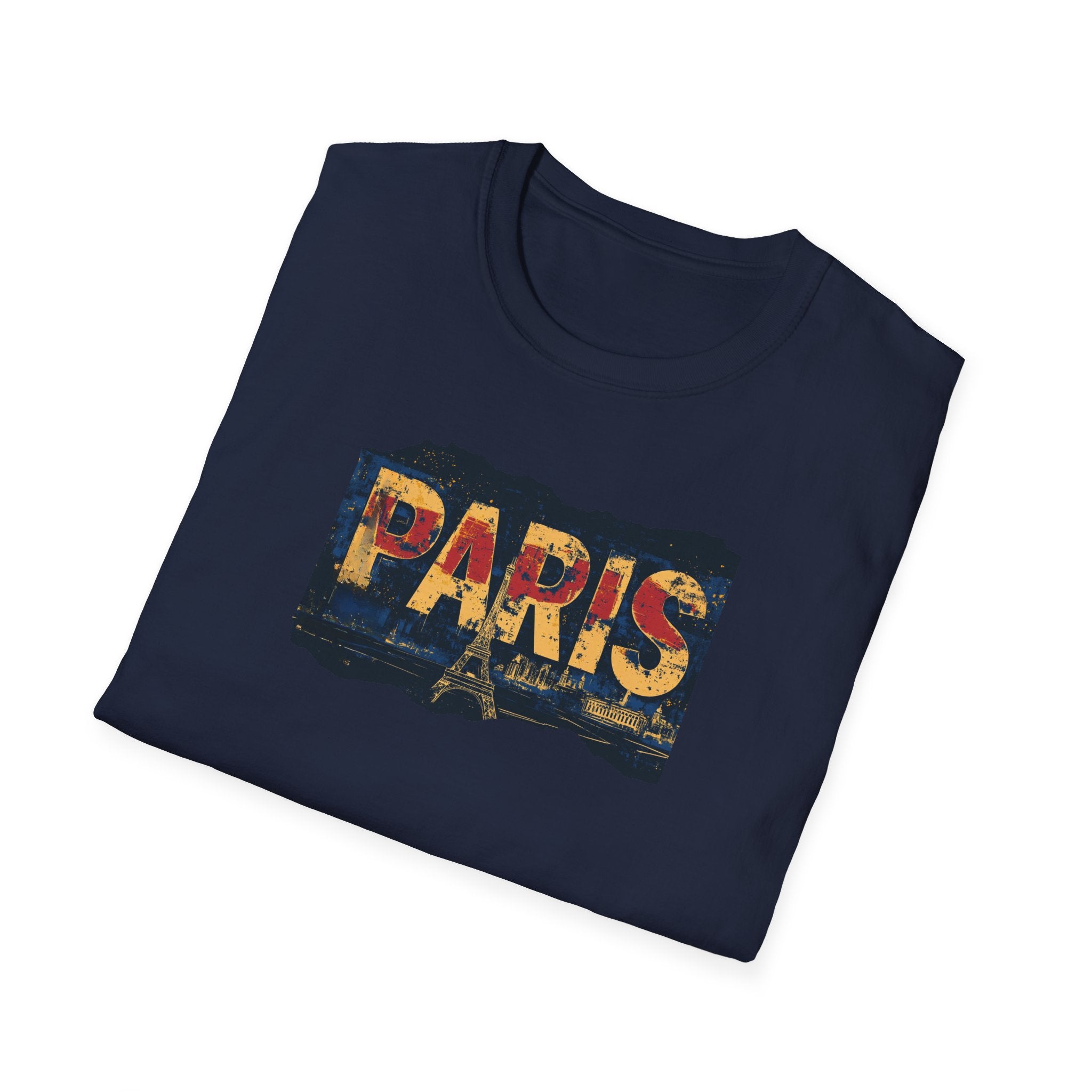 Paris Skyline Graphic T-Shirt | Vintage Textured Paris Design