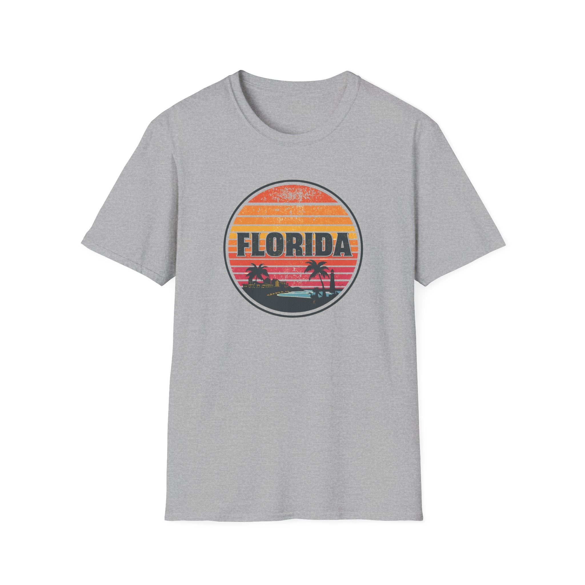 Florida Retro Sunset T-Shirt — Vintage Palm Beach Vacation Tee