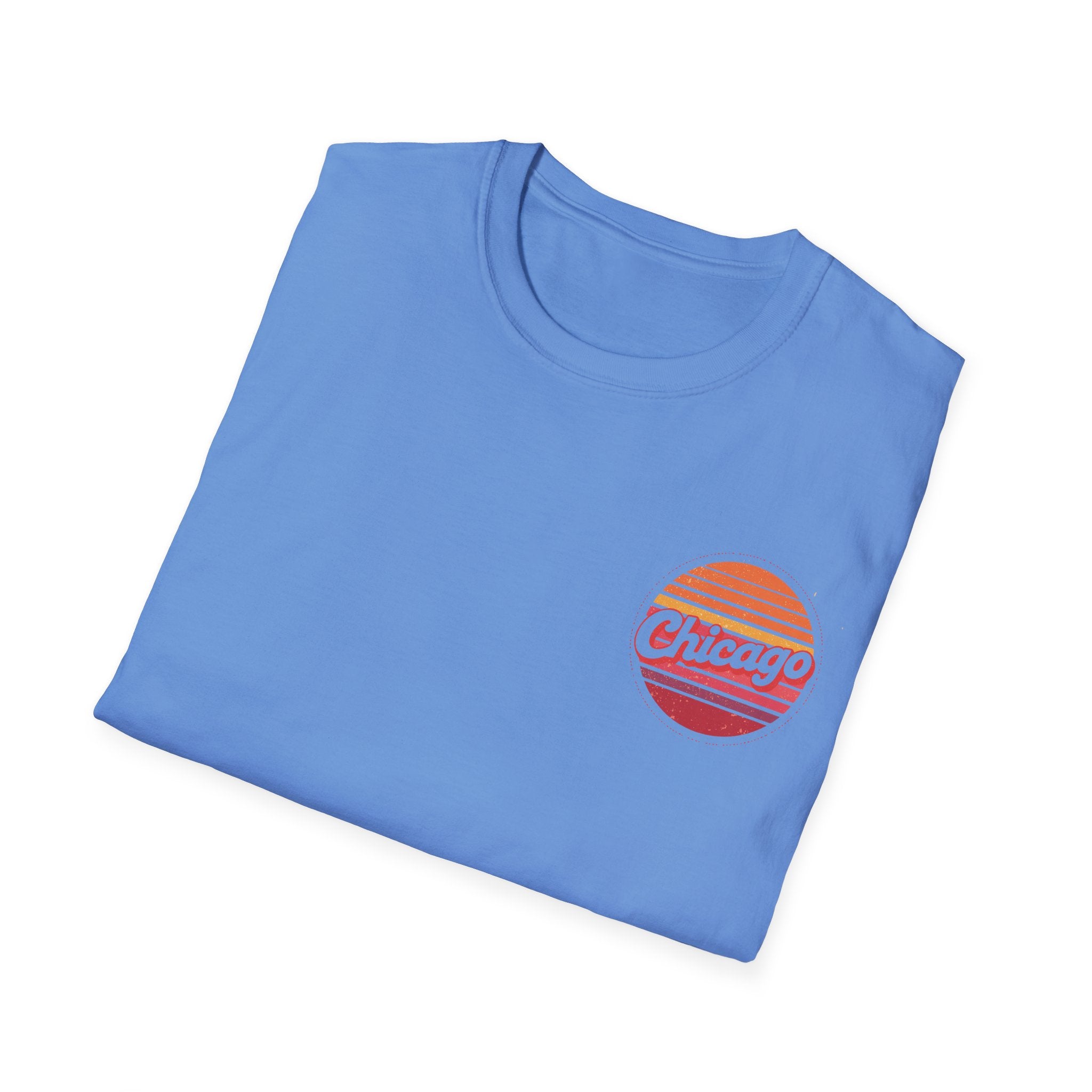 Chicago Retro Sunset T-Shirt | Vintage City Logo Tee