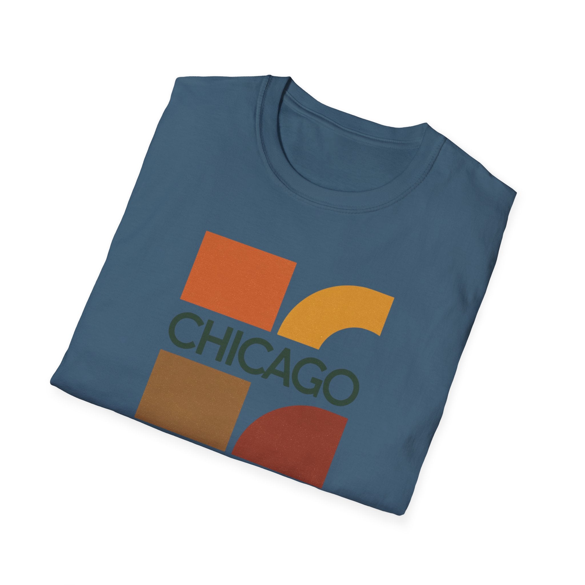 Retro Chicago Square Logo T-Shirt | Mid-Century City Design