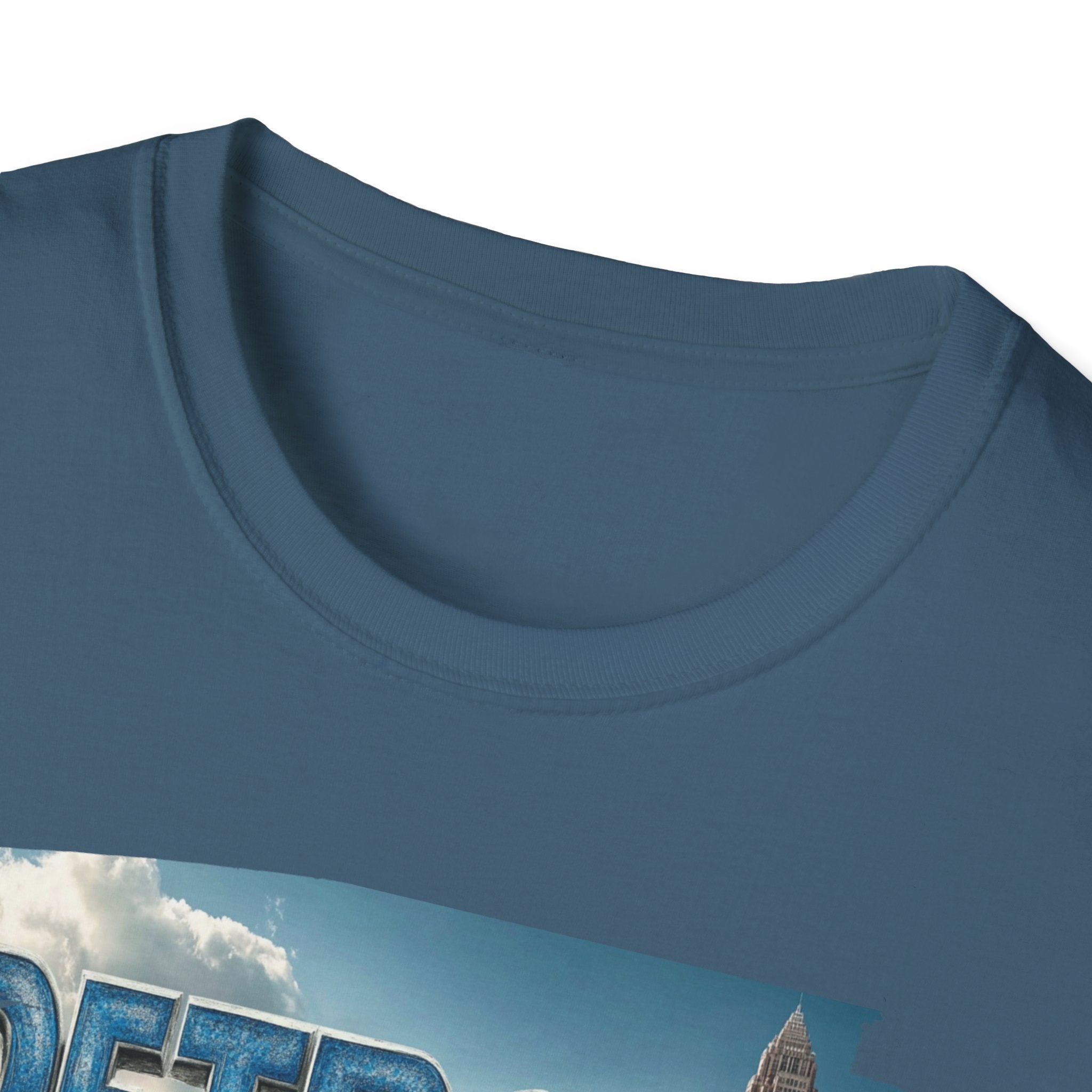 Detroit city skyline brushstroke T-Shirt | Motor City typography
