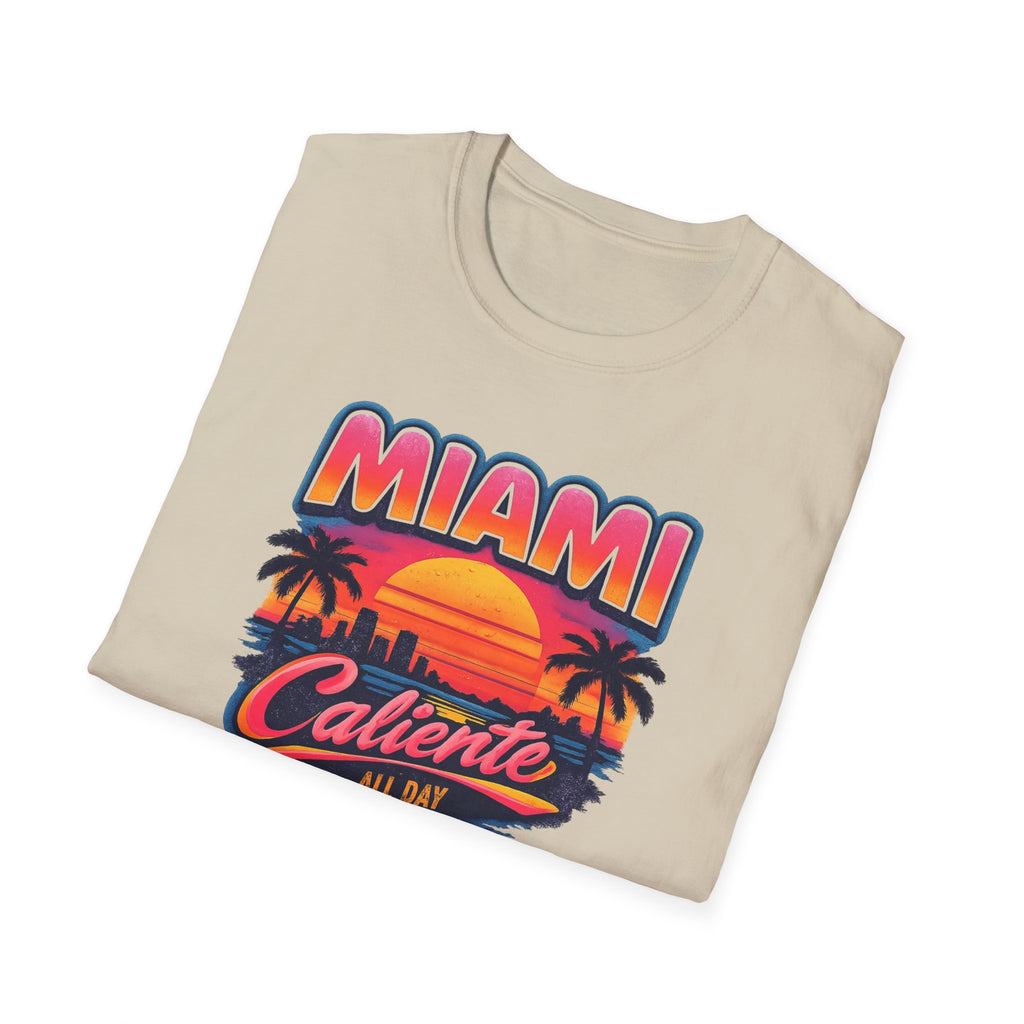 Miami Caliente Sunset T-Shirt — Vintage Palm Beach Vacation Tee