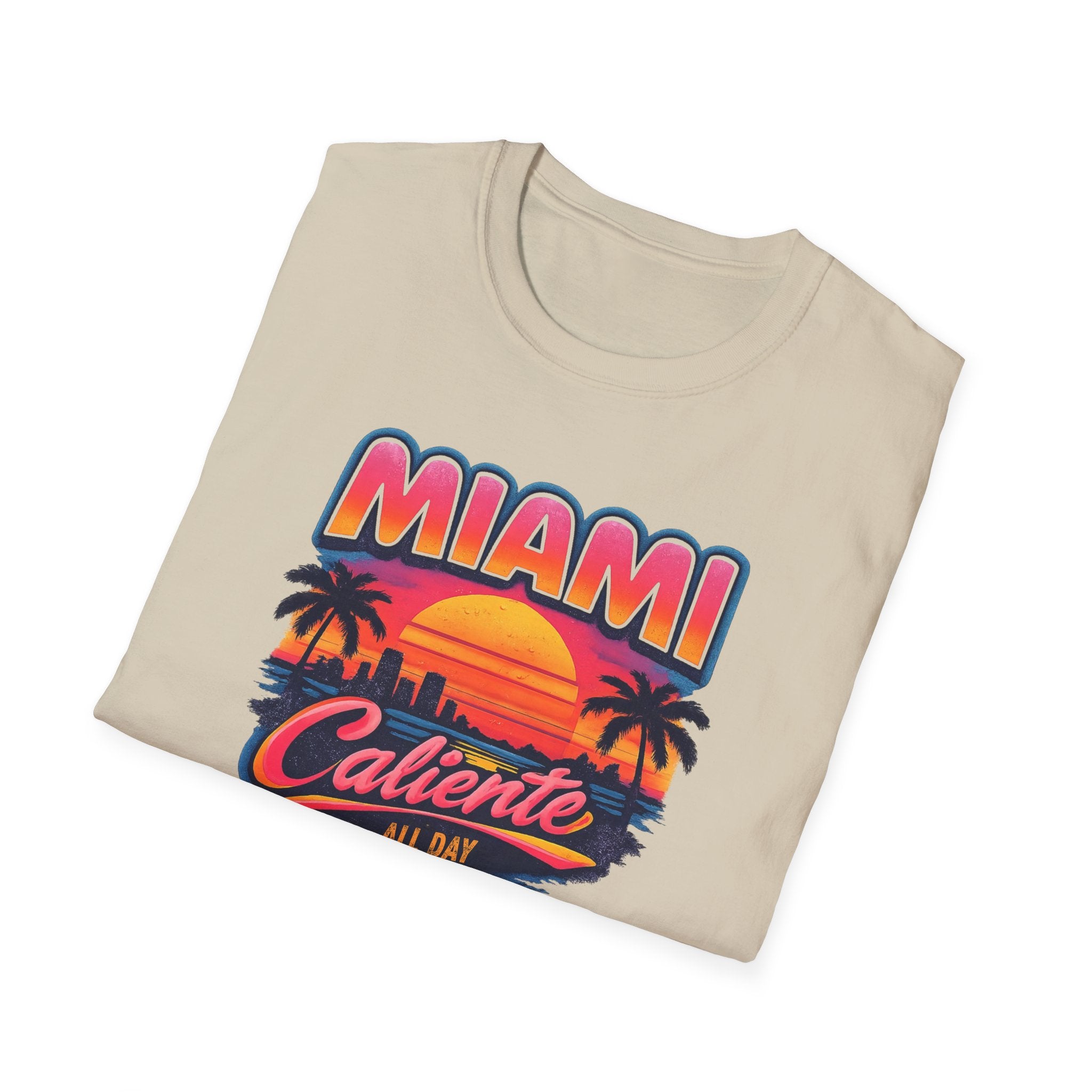 Miami Caliente Sunset T-Shirt — Vintage Palm Beach Vacation Tee