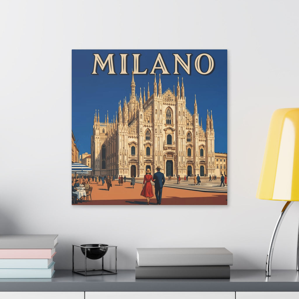 Milano Duomo Travel Canvas — Vintage Italy Wall Art