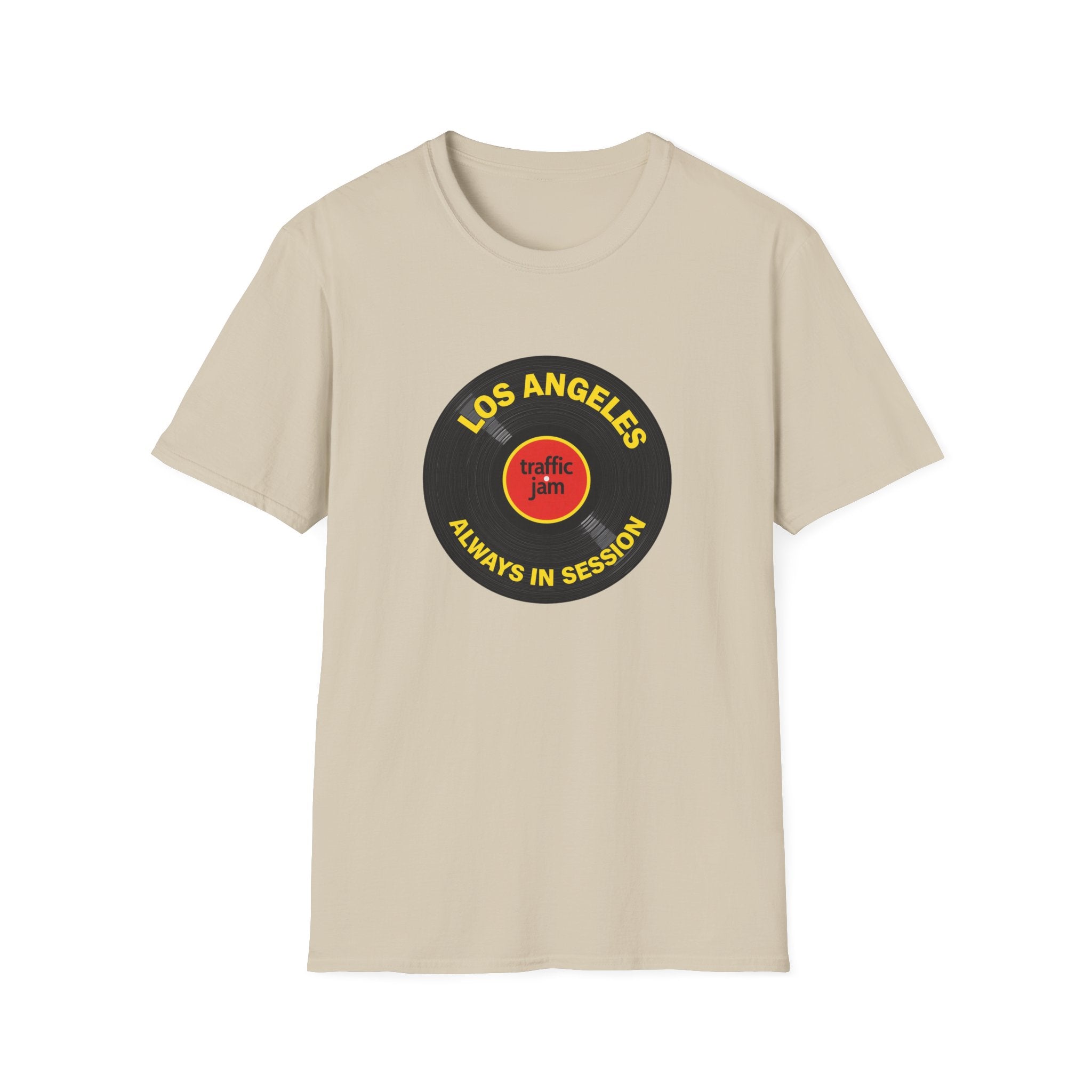 T-Shirt — Los Angeles Traffic Jam Vintage Record Design (“Always In Session”)