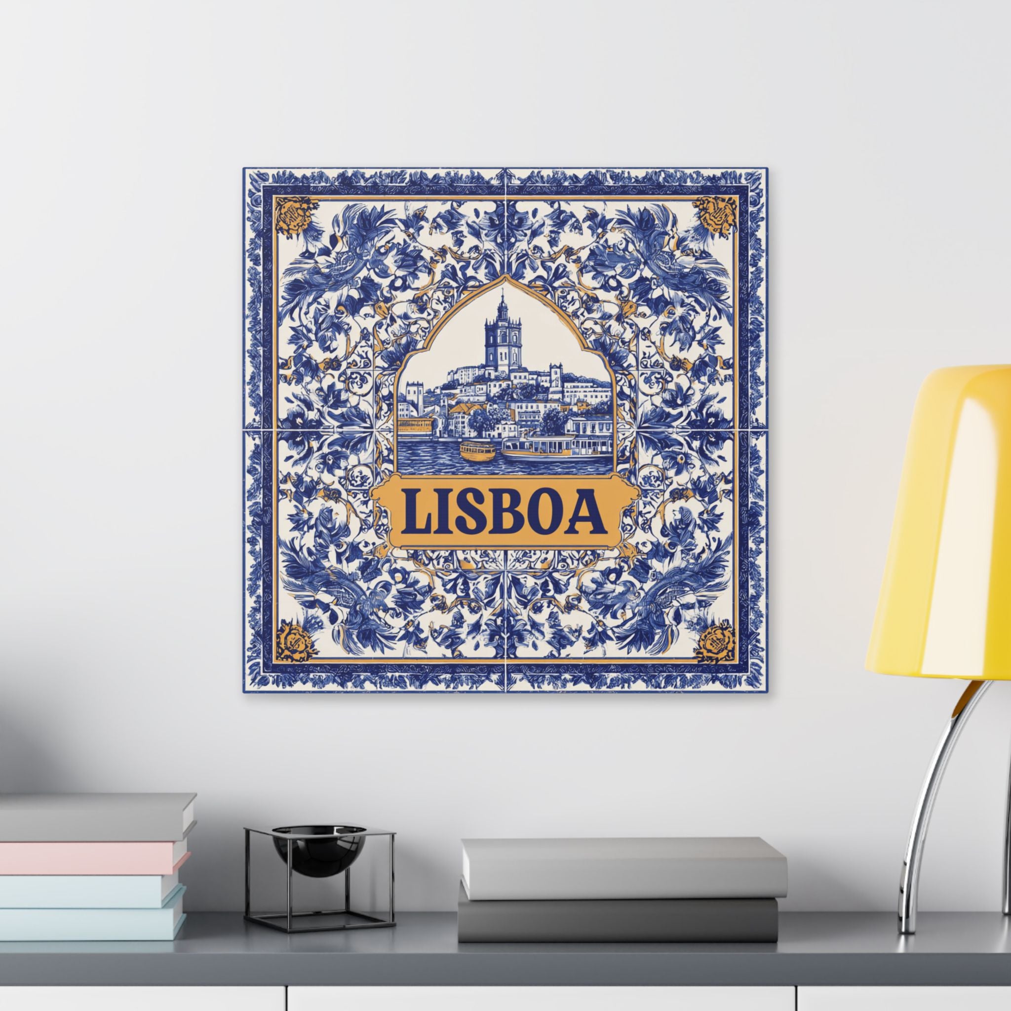 Lisboa Decorative Canvas — Portuguese Azulejo Wall Art
