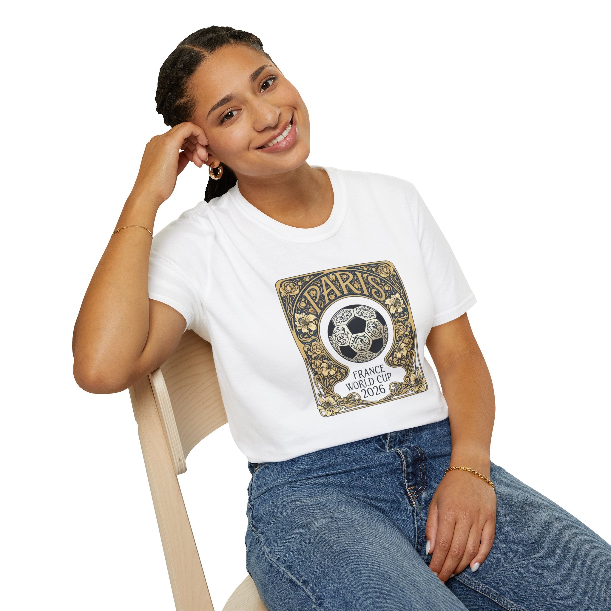 Paris 2026 World Cup Soccer T-Shirt — Retro Floral Football Design