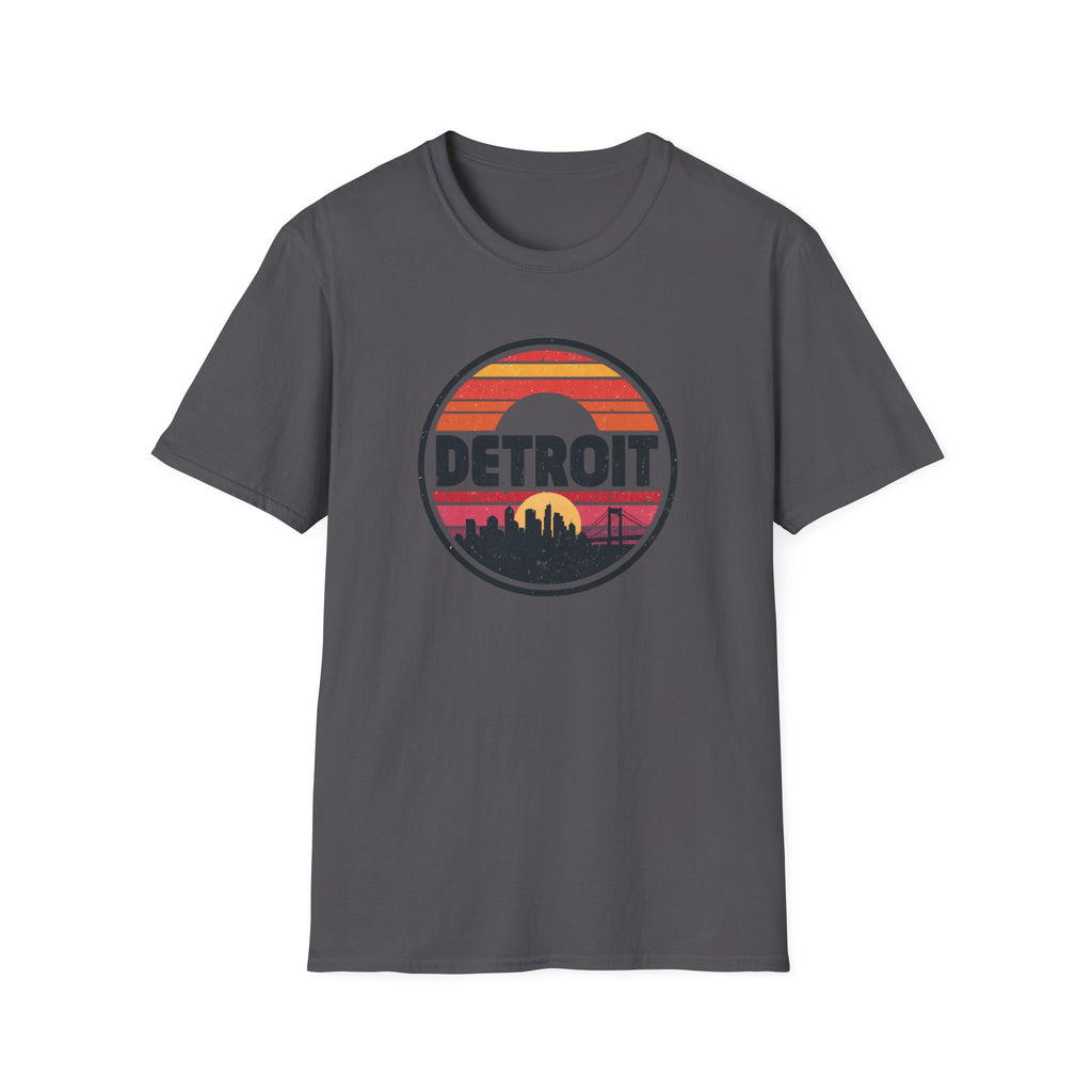 Detroit Skyline Retro Sunset T-Shirt