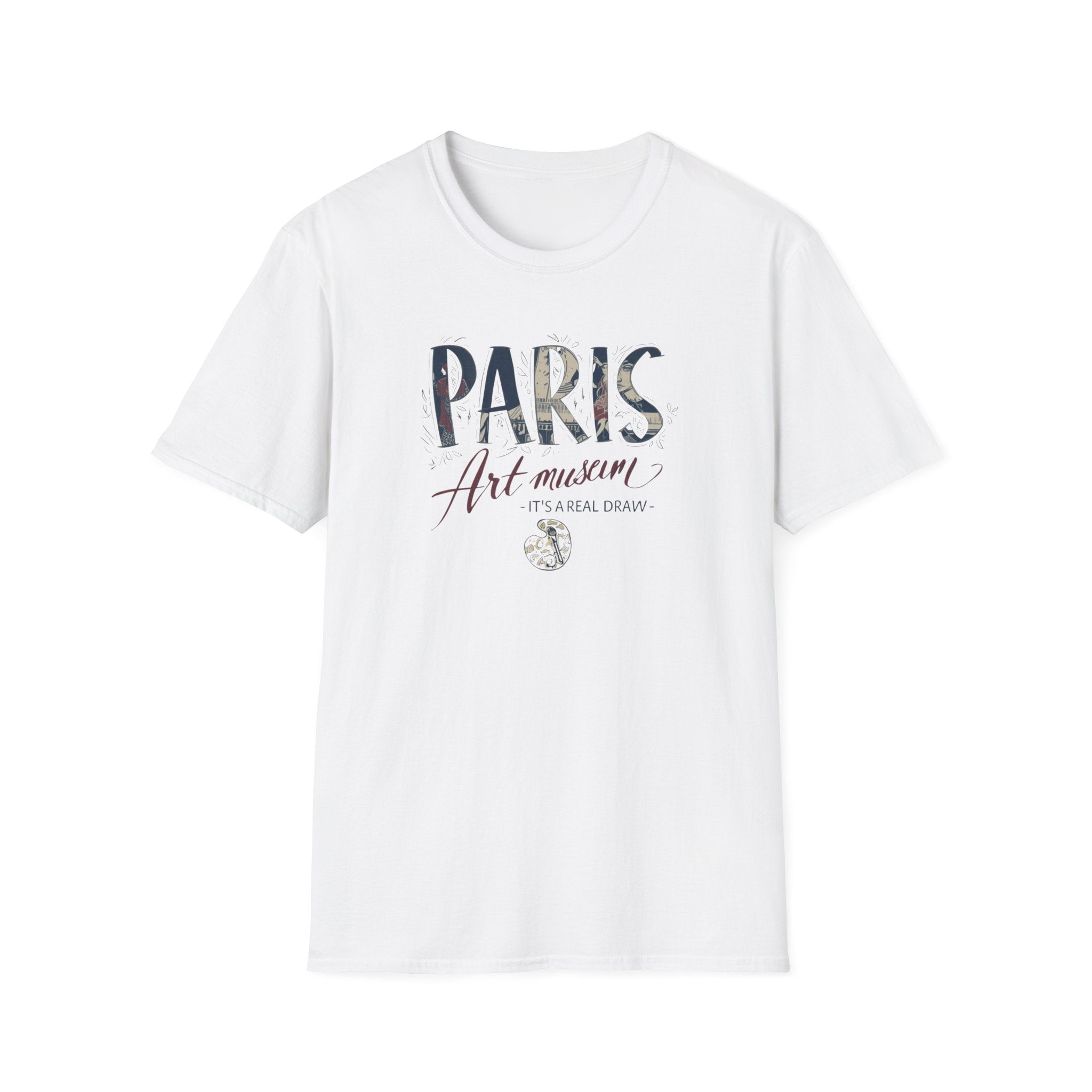Paris Art Museum T-Shirt — Vintage Floral Typography Travel Tee