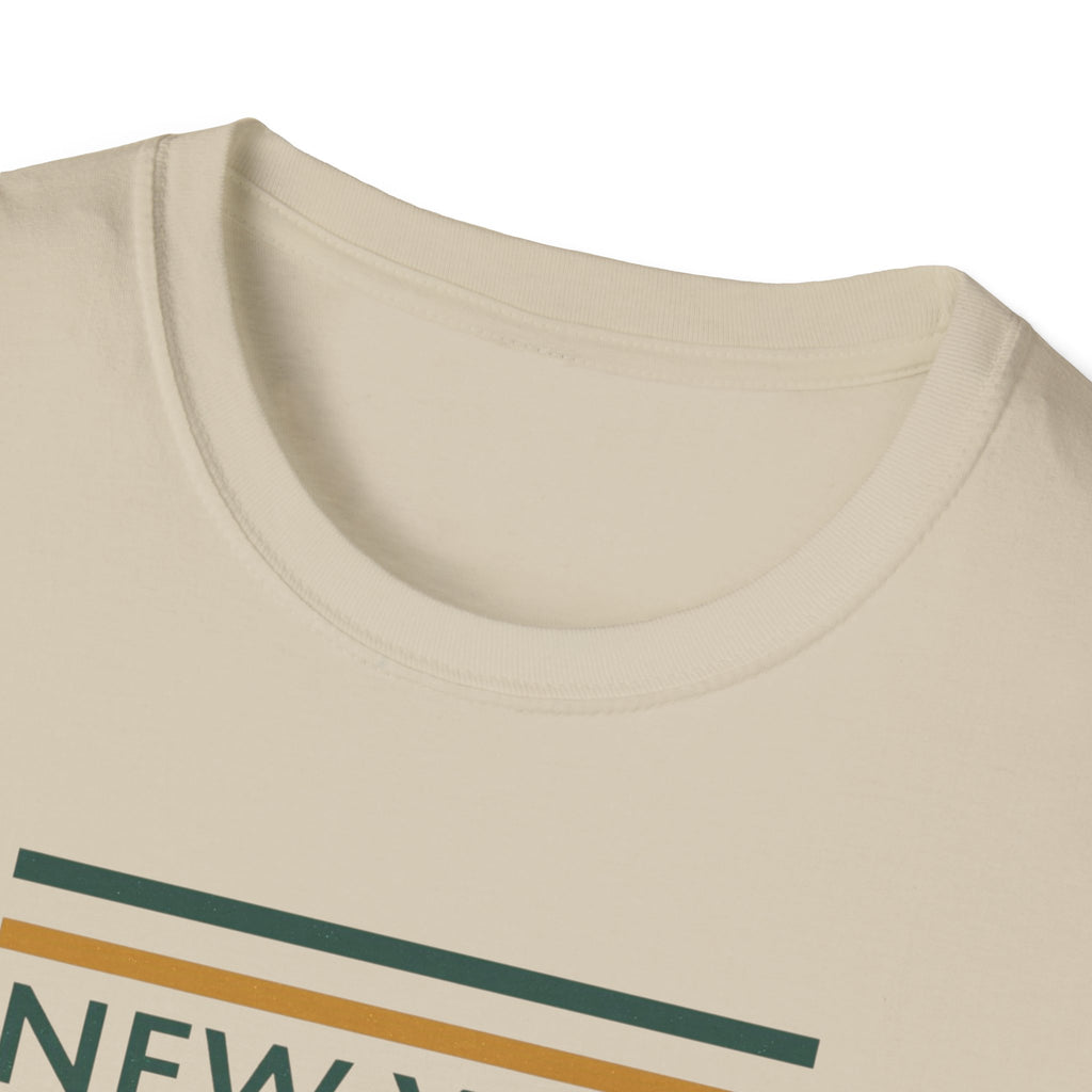 New York Striped Logo T-Shirt | Retro Lines City Design