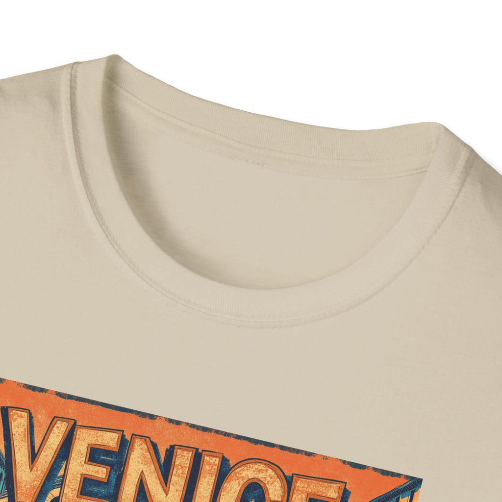 Venice Vintage Canal Poster T-Shirt | Gondola Bridge Italy Travel Tee