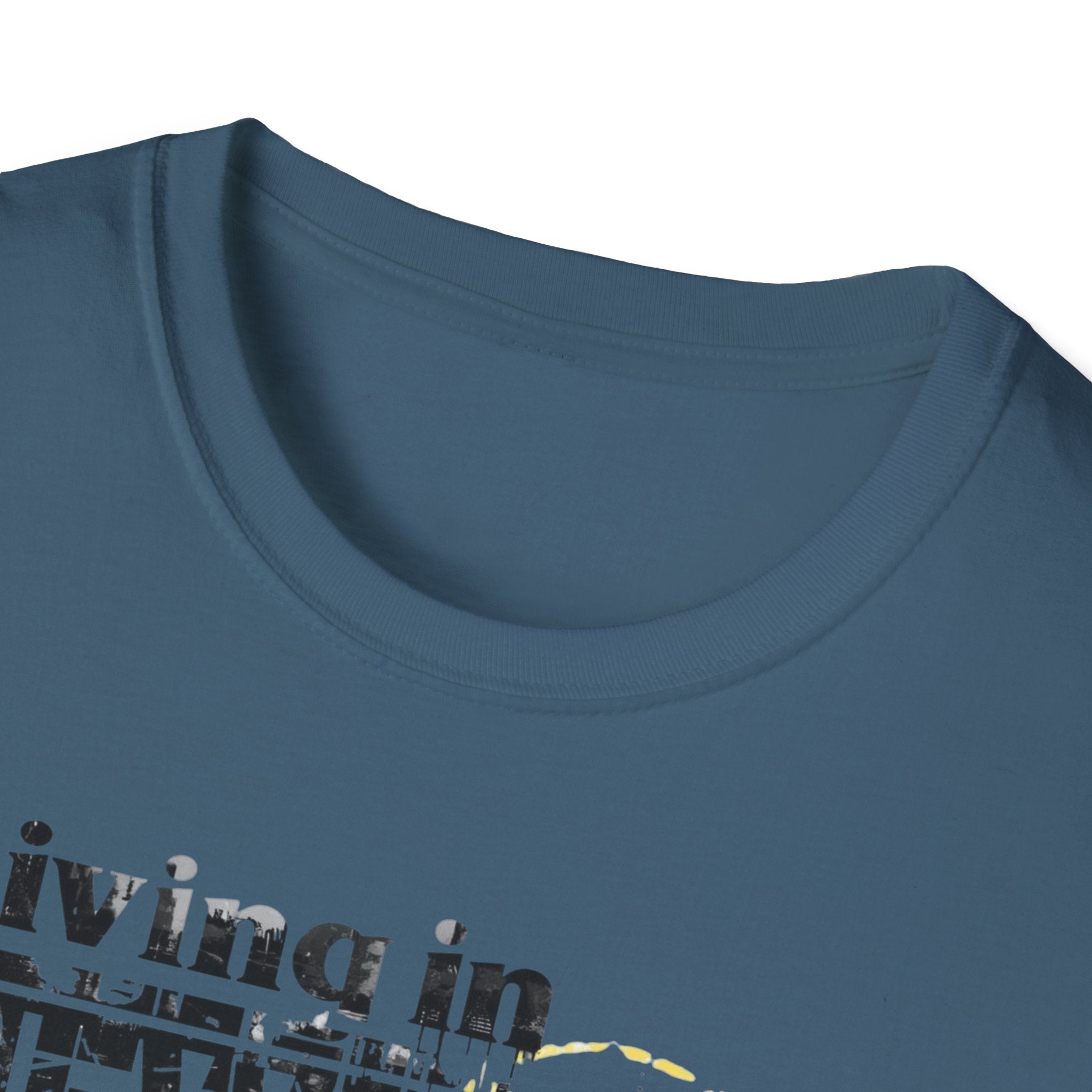 New York Skyline T-Shirt — 'Living in New York' Urban Watercolor Tee
