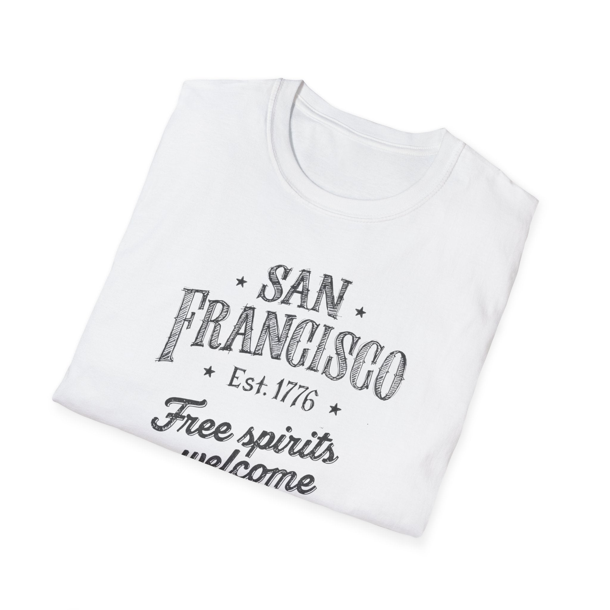 San Francisco T-Shirt – "Free Spirits Welcome" Vintage City Tee