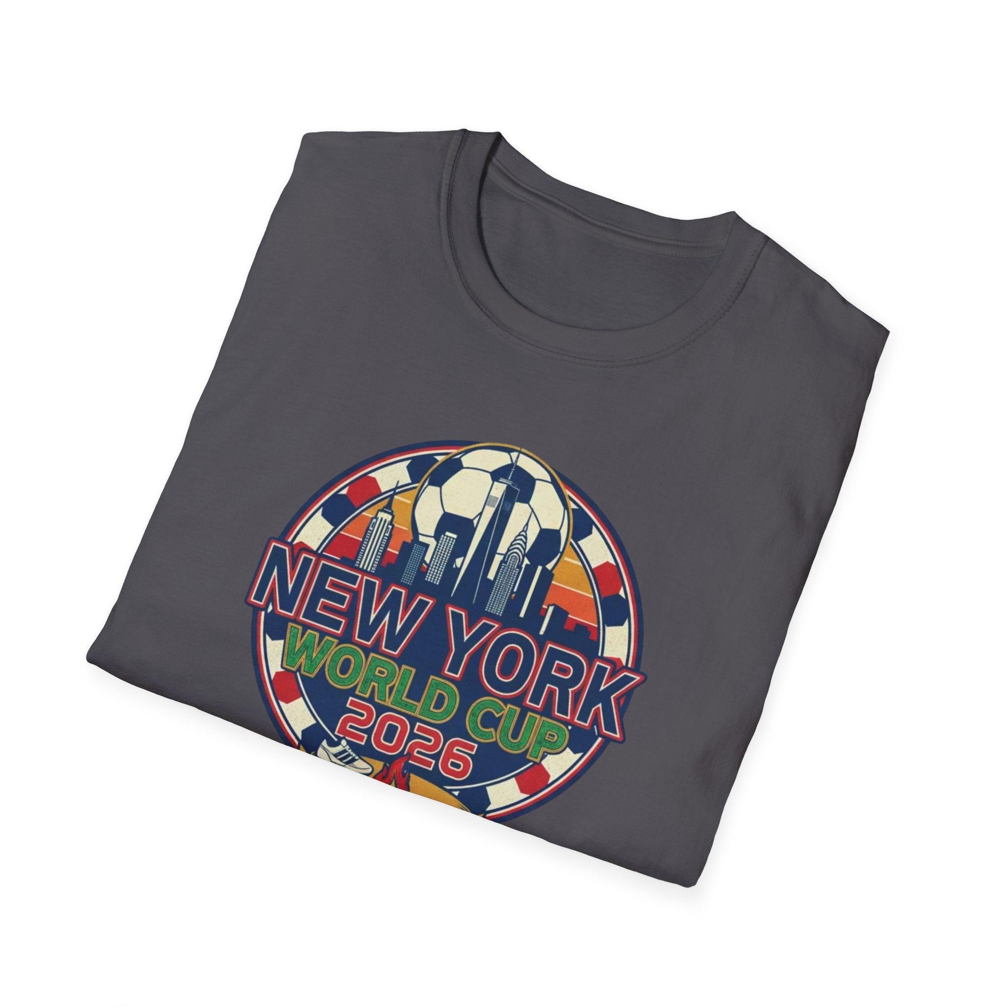 New York World Cup 2026 T-Shirt — Retro City Skyline Soccer Tee