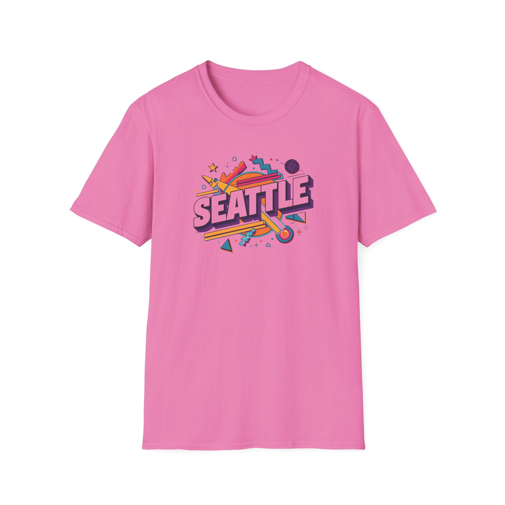 Seattle Retro Graphic T-Shirt — Colorful City Skyline Design