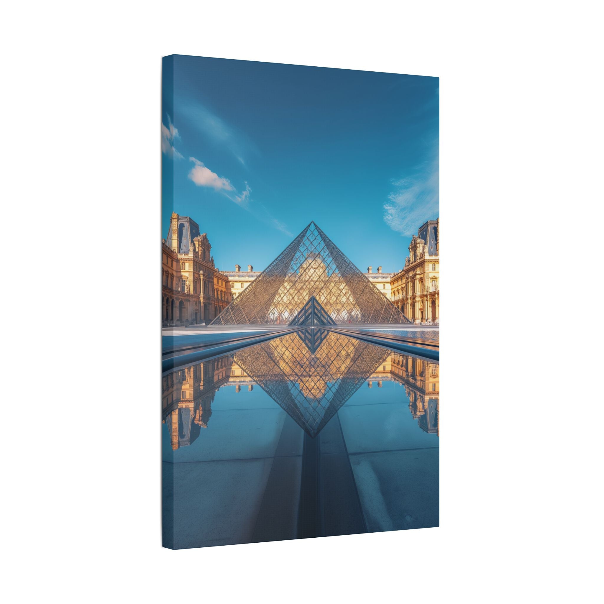 Louvre Glass Pyramid Canvas Print — Paris Travel Wall Art