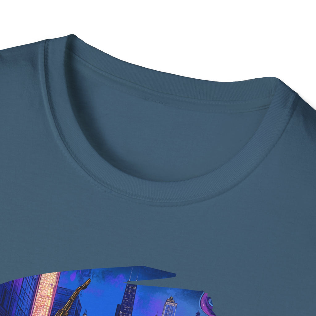 Chicago Neon Skyline T-Shirt | Cityscape Night Design