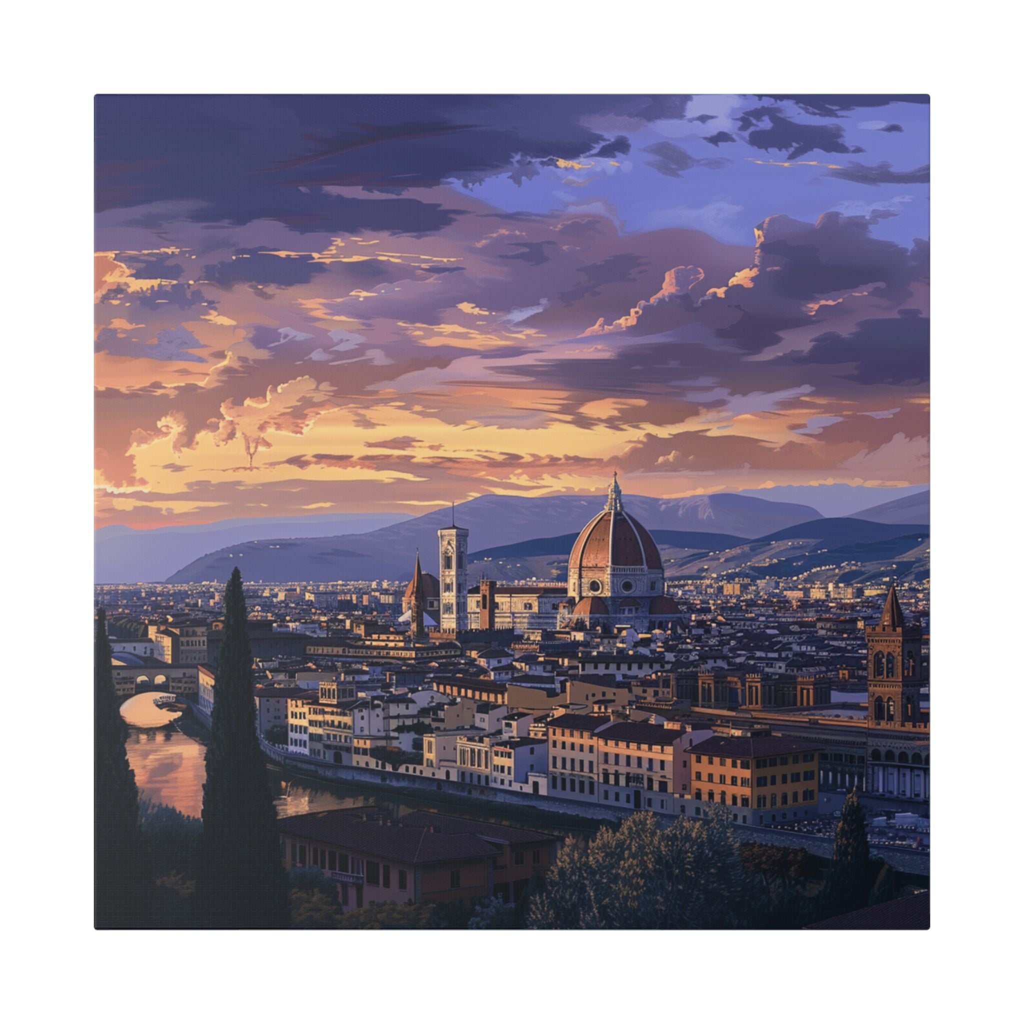 Florence Sunset Canvas Print — Classic Stretched Wall Art