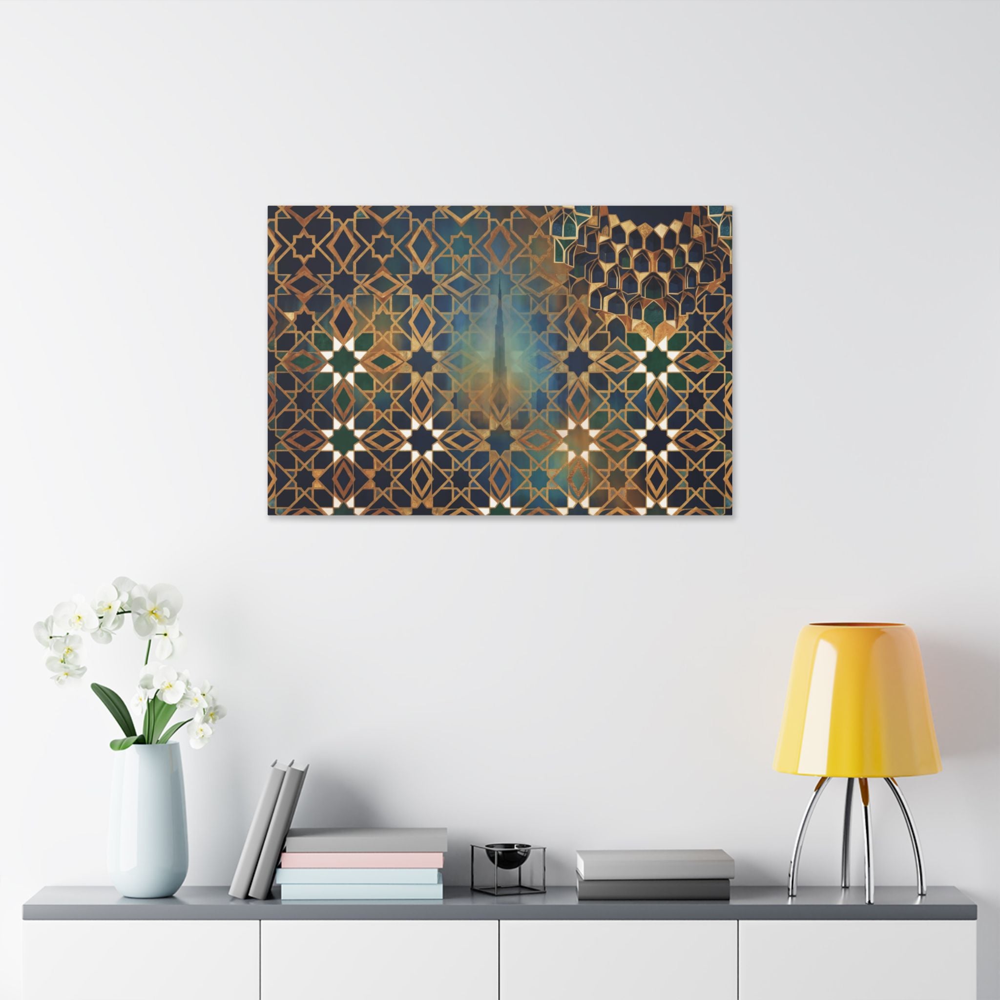 Dubai Geometric Gold Canvas Print