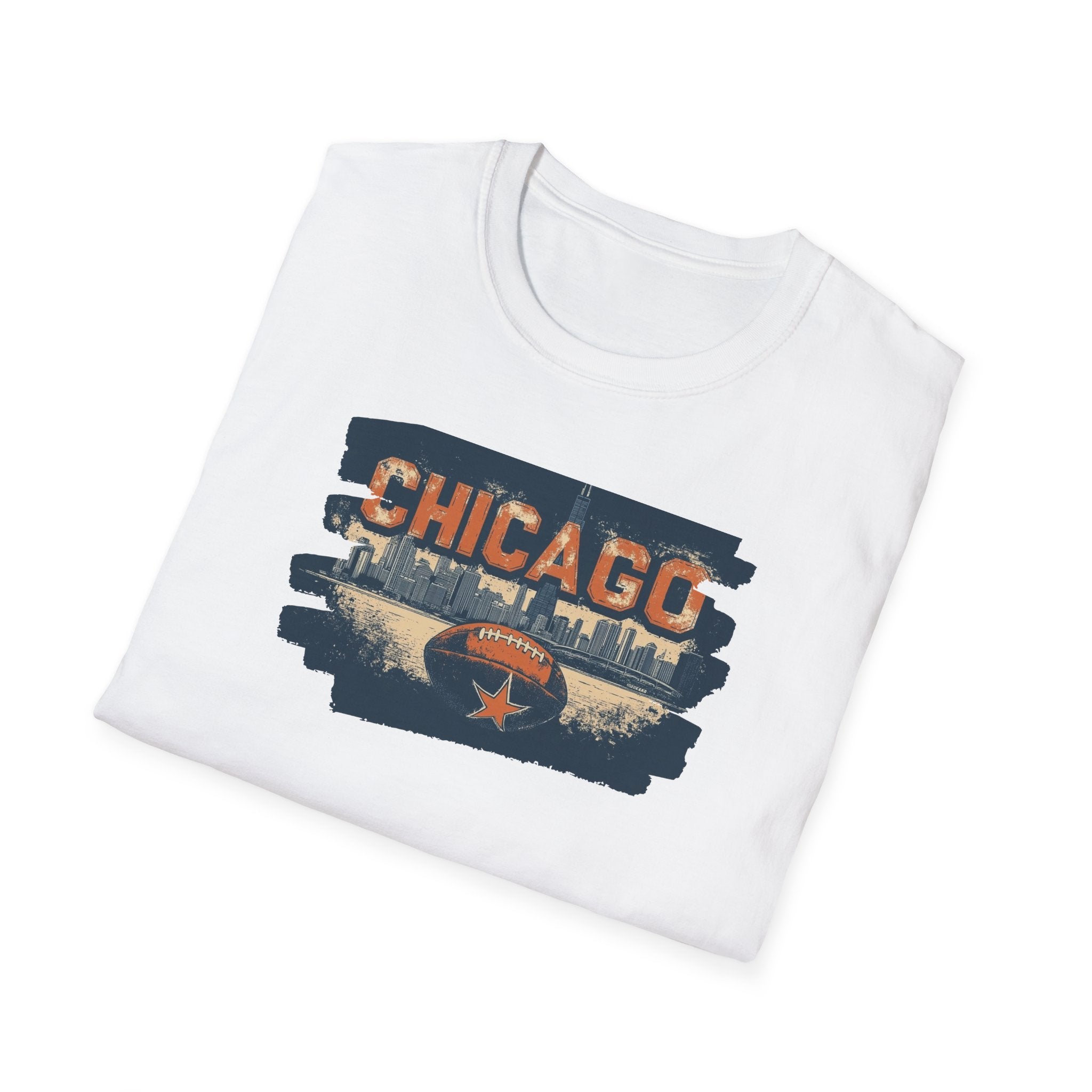 Chicago Skyline Distressed T-Shirt | Cityscape, Retro Star
