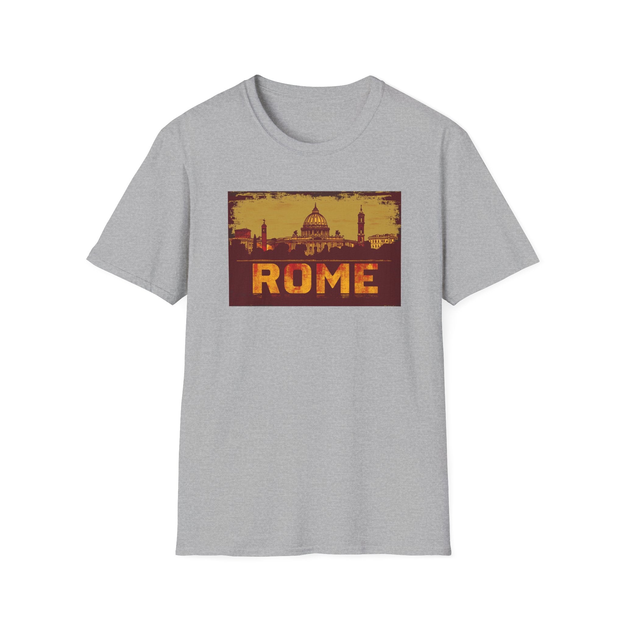 Rome skyline vintage postcard T-Shirt | Roman landmarks travel tee