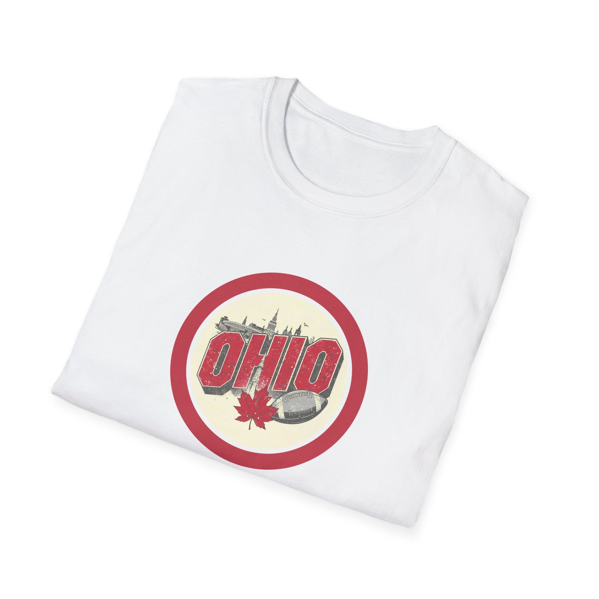 Ohio Retro Badge T-Shirt | Maple Leaf Logo