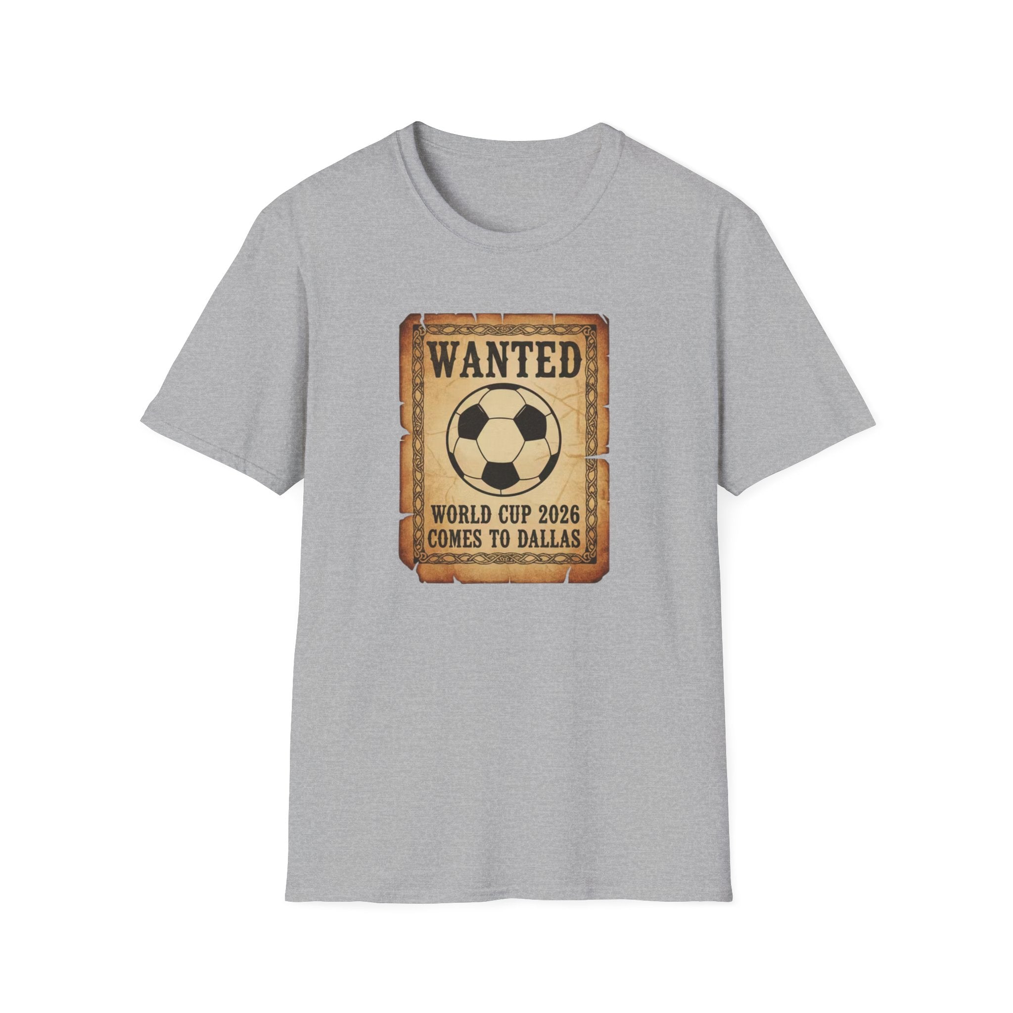 Wanted Soccer Poster T-Shirt — World Cup 2026 Comes to Dallas