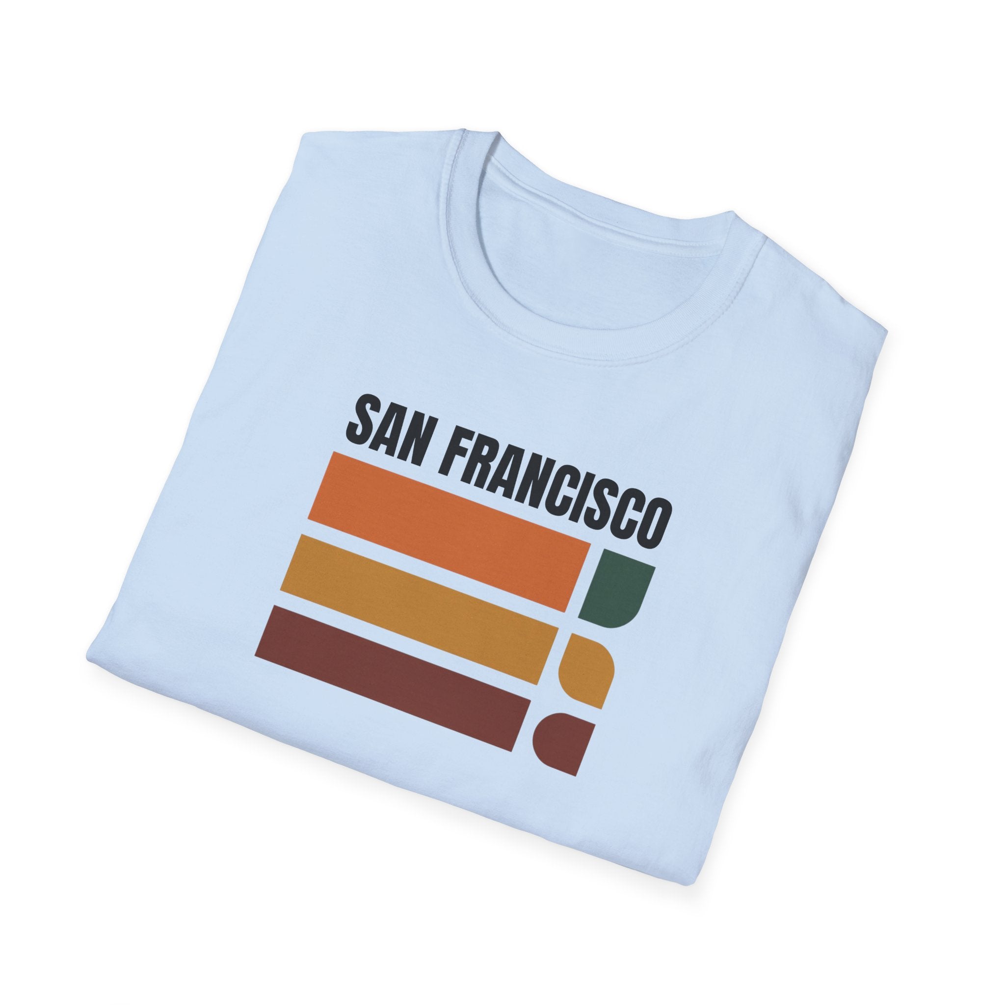 San Francisco Retro Stripes T-Shirt | Vintage City Skyline Bars