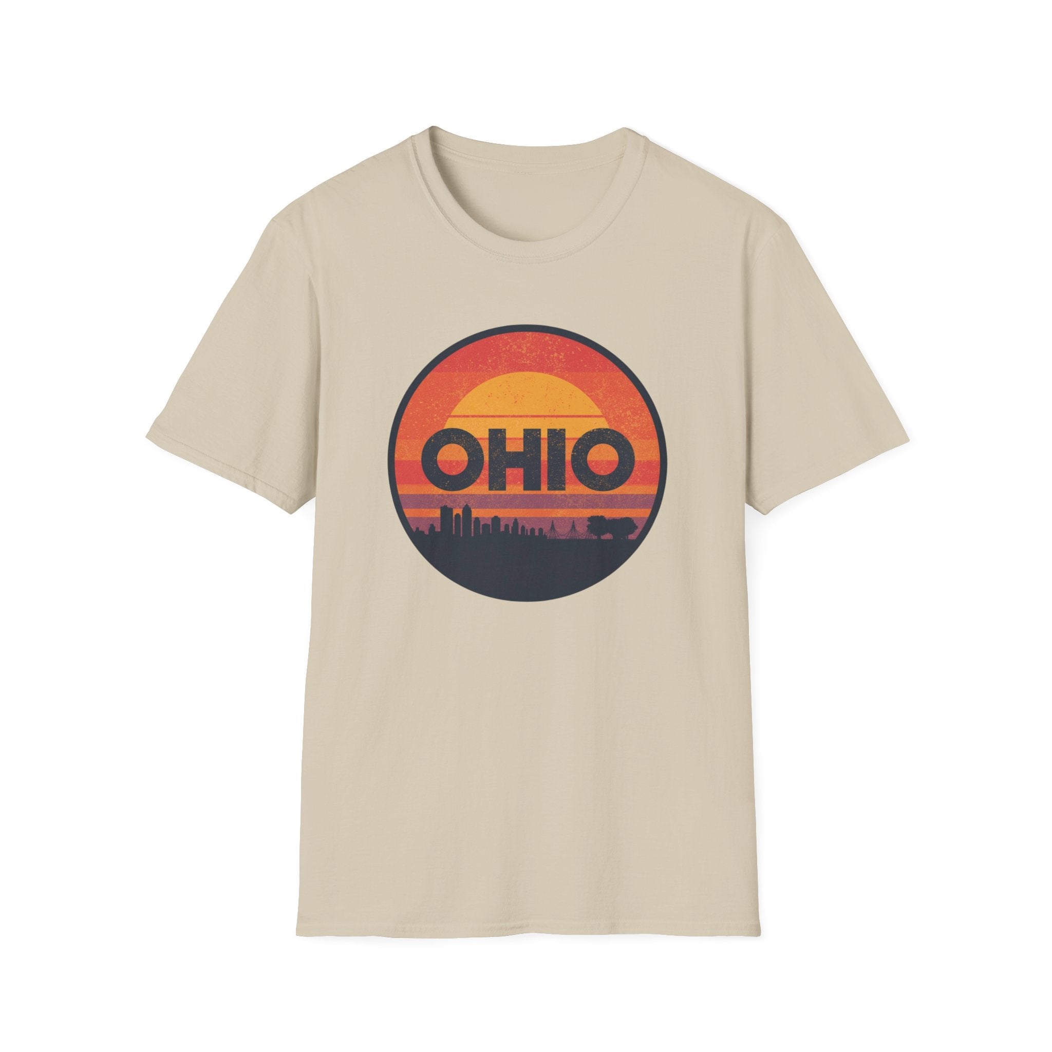 Ohio Retro Sunset T-Shirt — Vintage State Skyline Tee