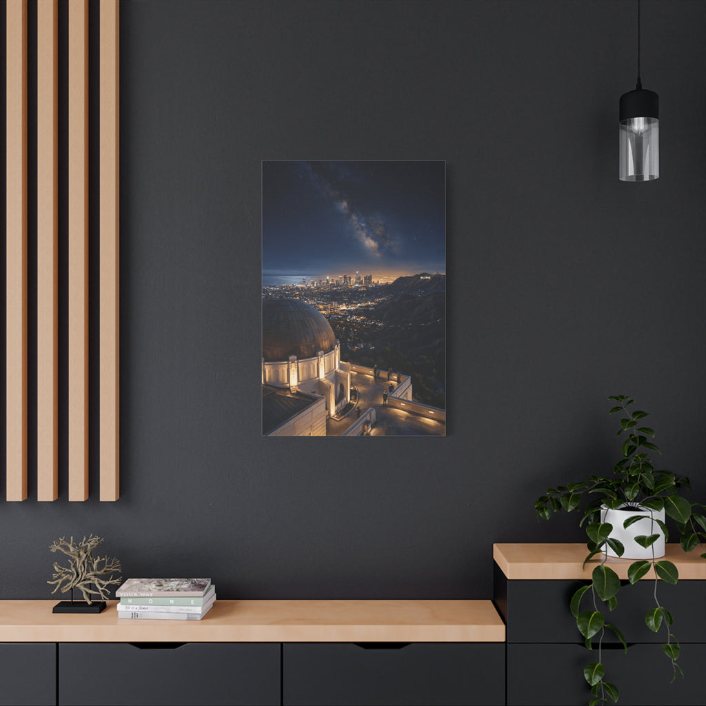 Canvas Wall Art — Griffith Observatory Night Skyline with Milky Way - Los Angeles