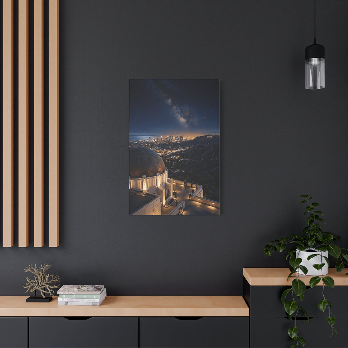 Canvas Wall Art — Griffith Observatory Night Skyline with Milky Way - Los Angeles