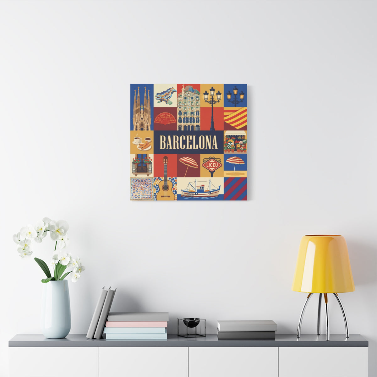 Barcelona Travel Collage Canvas