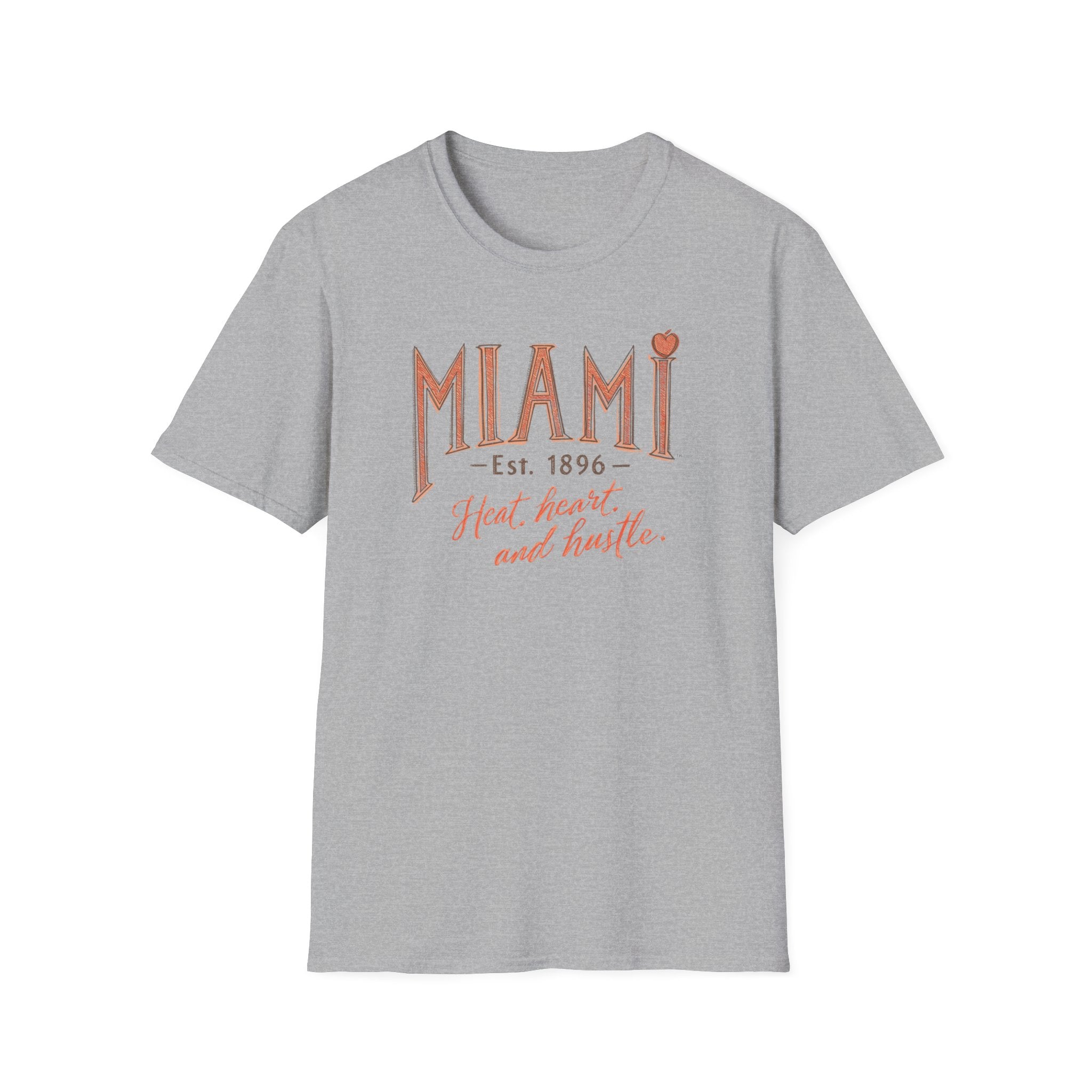 Miami T-Shirt - "Heat, Heart and Hustle" Retro Coastal Graphic Tee