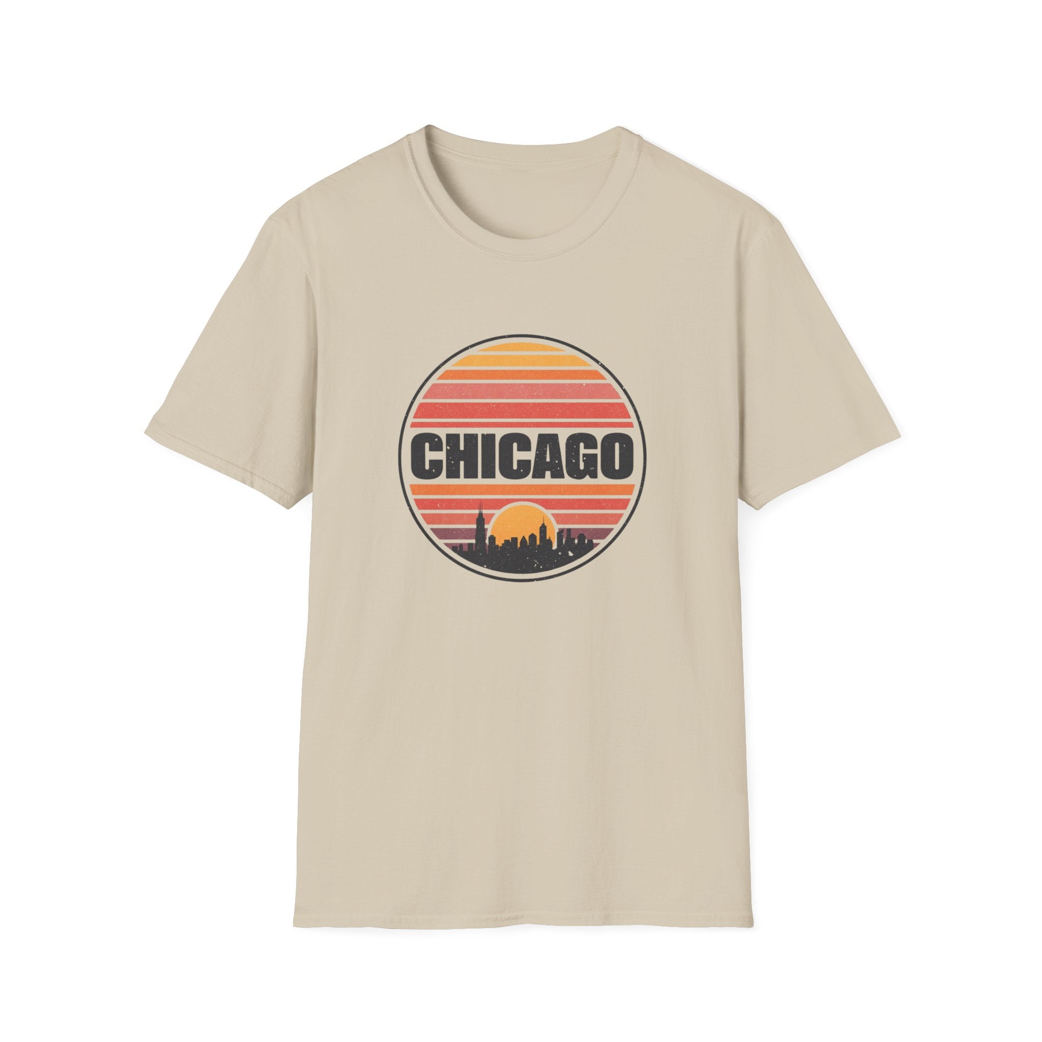 Chicago Vintage Sunset T-Shirt — Retro City Skyline Tee