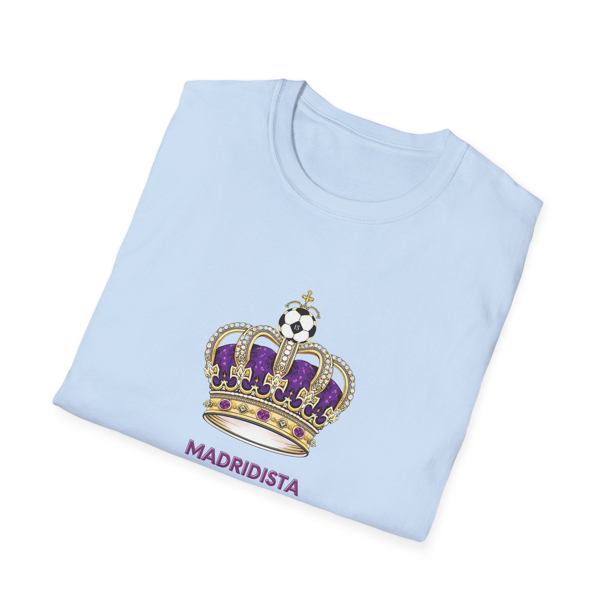Madridista Crown T-Shirt | Soccer Fan Tee, Royal Purple Gold Crest