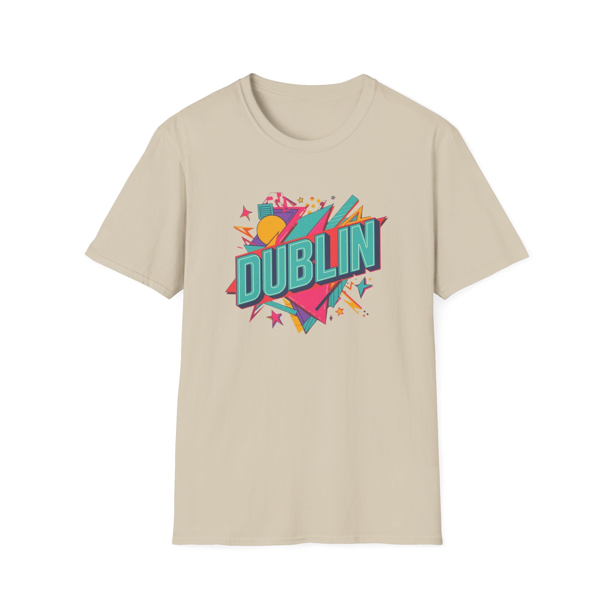 Dublin Retro Graphic T-Shirt — Bright 80s Style City Souvenir