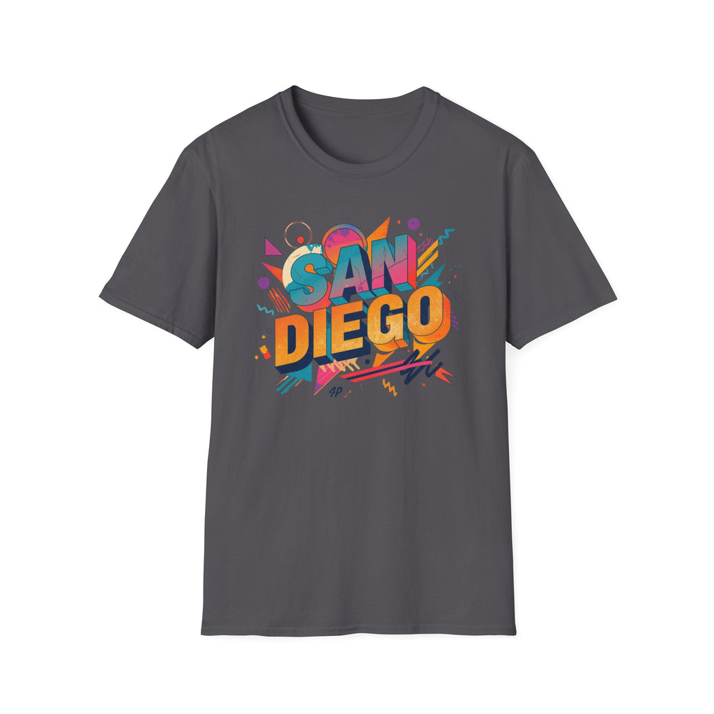 San Diego Retro Graphic T‑Shirt — Colorful 80s Style City Tee
