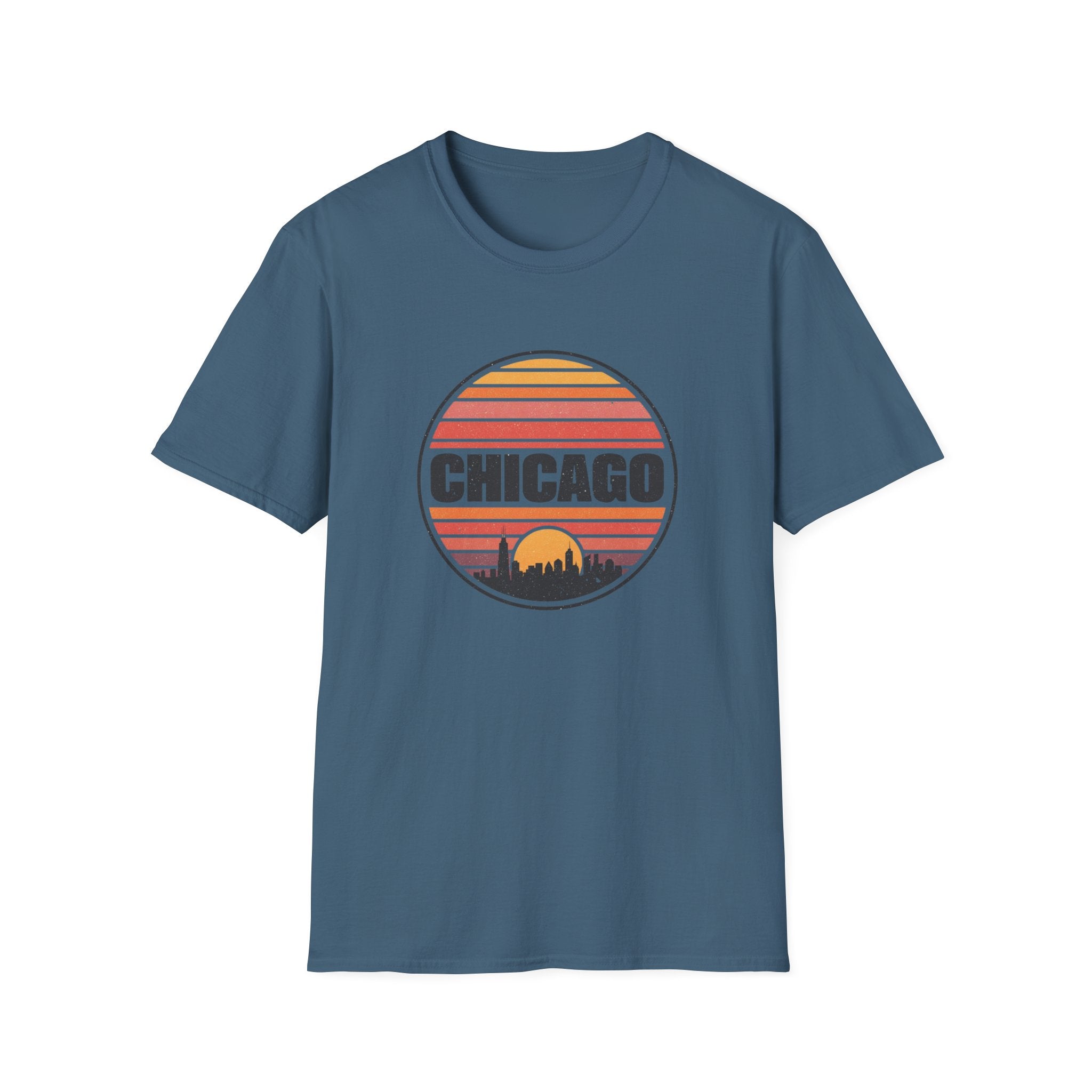 Chicago Vintage Sunset T-Shirt — Retro City Skyline Tee