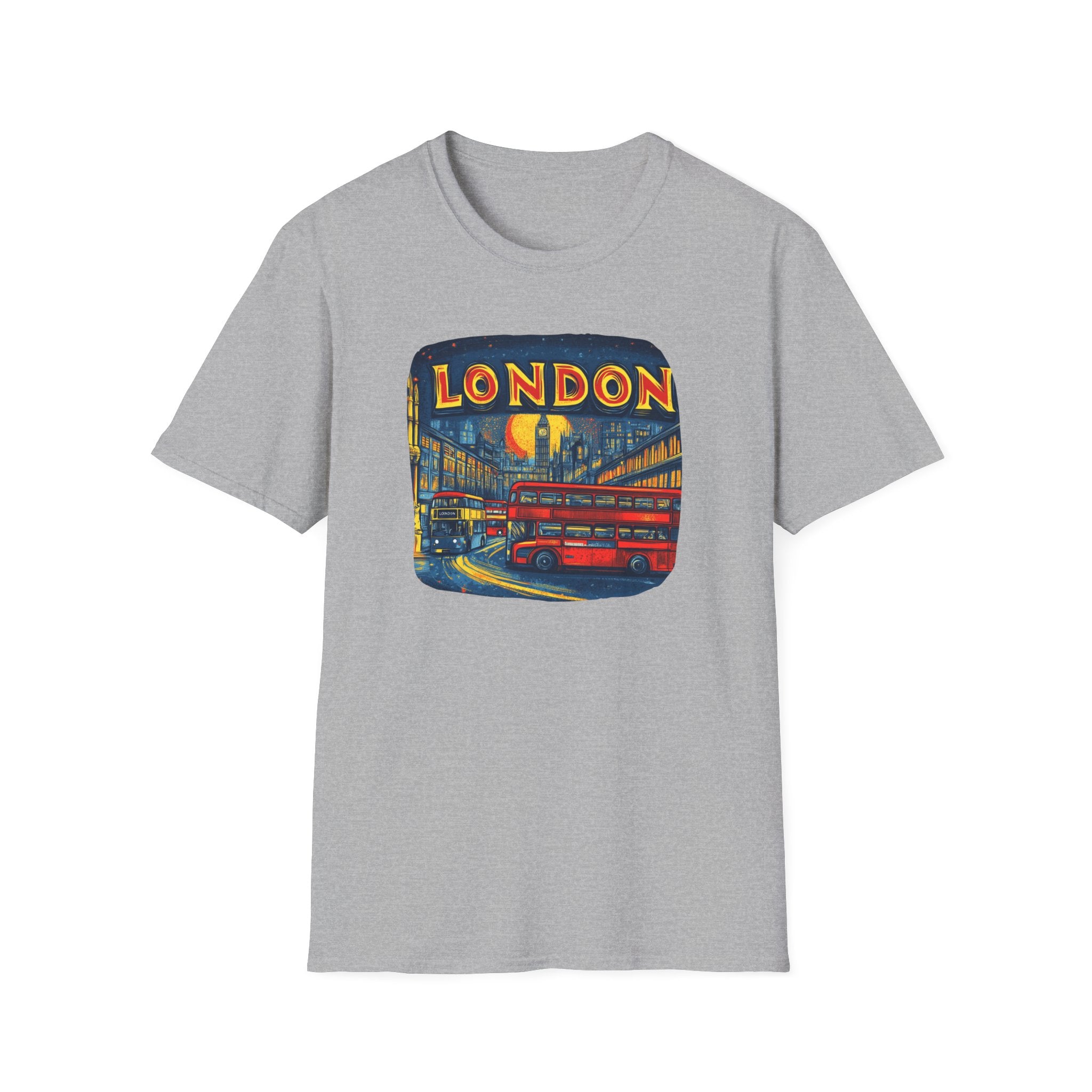 London Vintage Double-Decker Bus T-Shirt | Retro Cityscape Tee