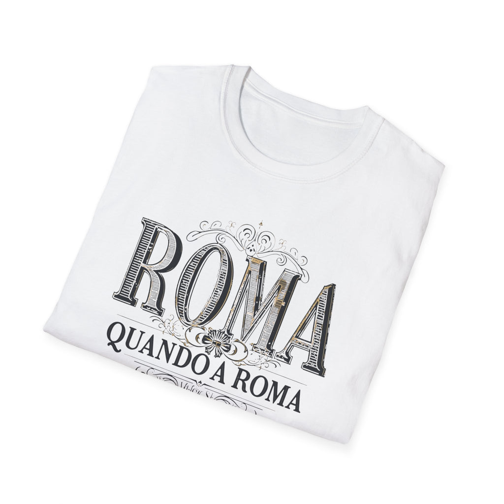 Roma Quando a Roma T-Shirt | Vintage Roman Travel Typography