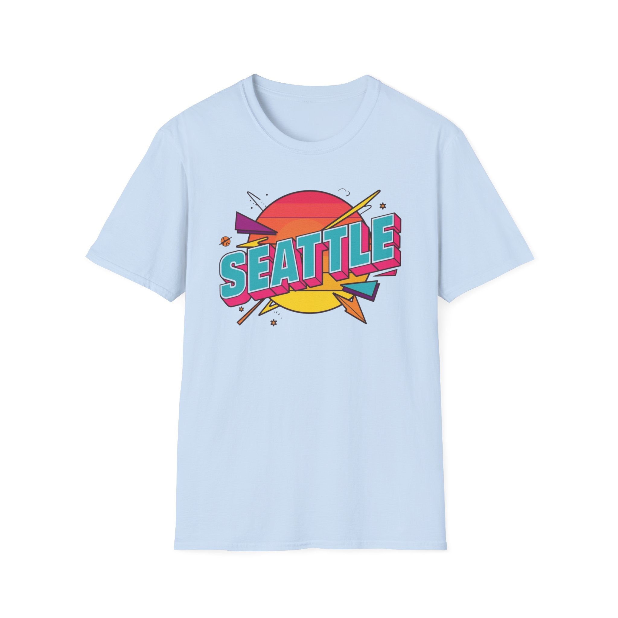 Seattle Retro Sunset T-Shirt — Vintage 80s City Graphic Tee