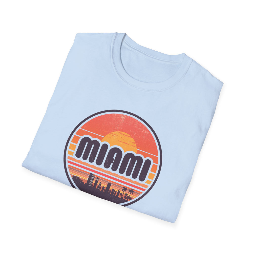 Miami Sunset T-Shirt — Retro Beach Skyline Tee