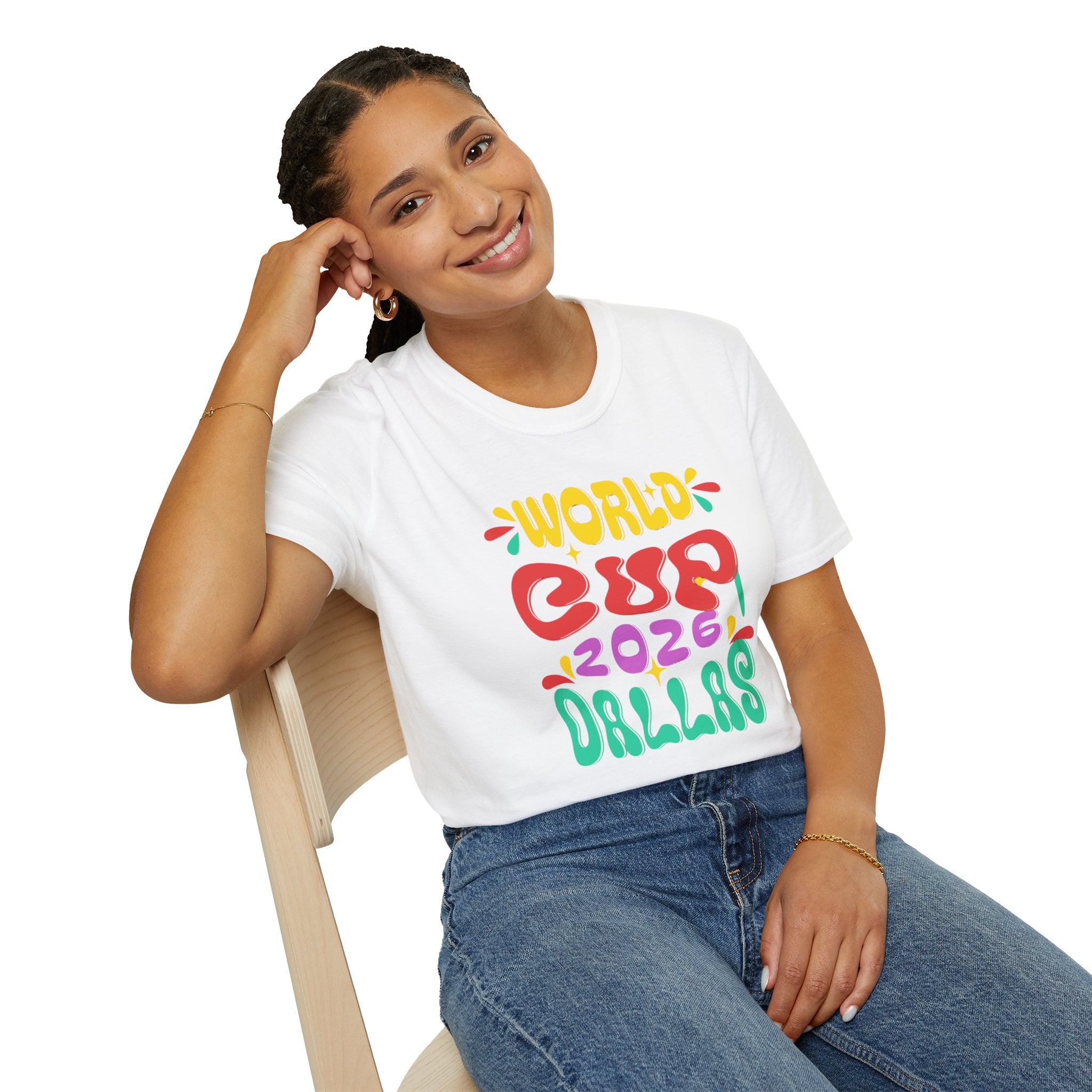 World Cup 2026 Dallas T-Shirt — Colorful Retro Soccer Fan Tee